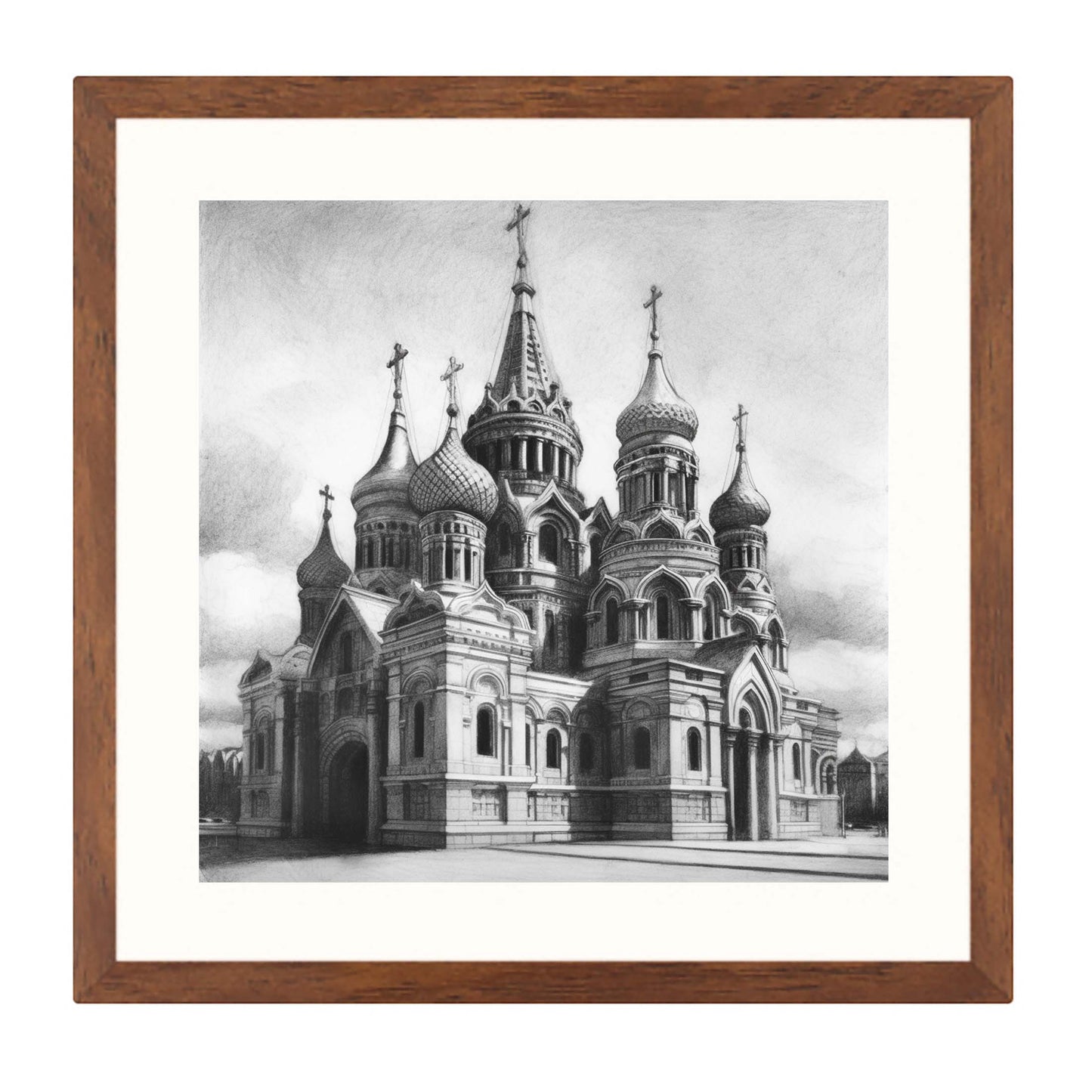 Moskau Kreml - Wandbild in der Stilrichtung einer Zeichnung