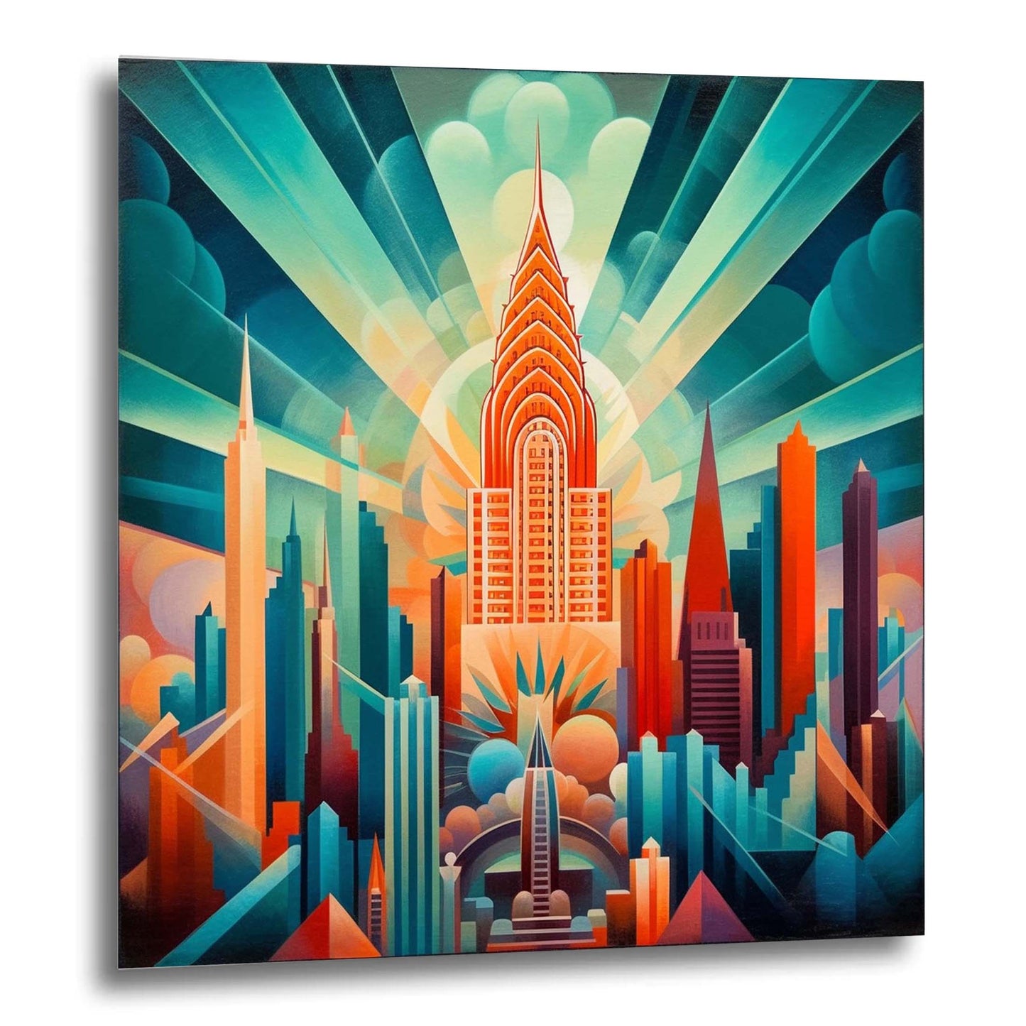 New York Chrysler Building - Wandbild in der Stilrichtung des Futurismus