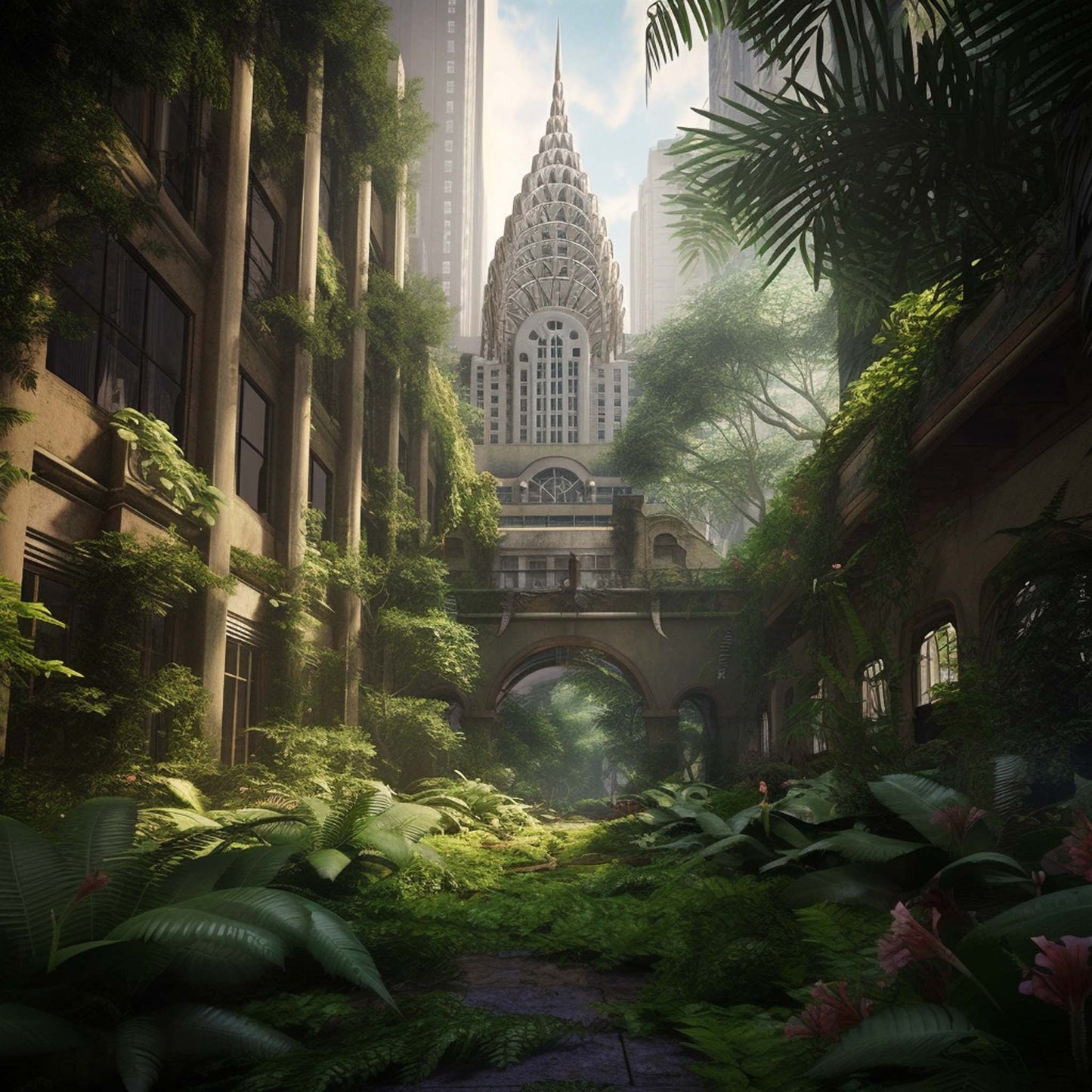Urbanisto - New York Chrysler Building - Wandbild in der Stilrichtung Urban Jungle