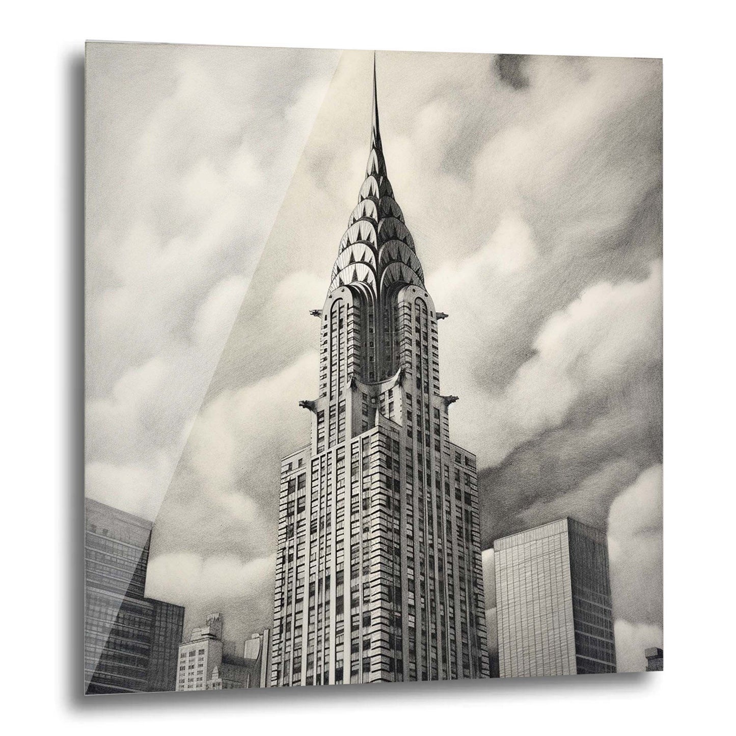 New York Chrysler Building - Wandbild in der Stilrichtung einer Zeichnung