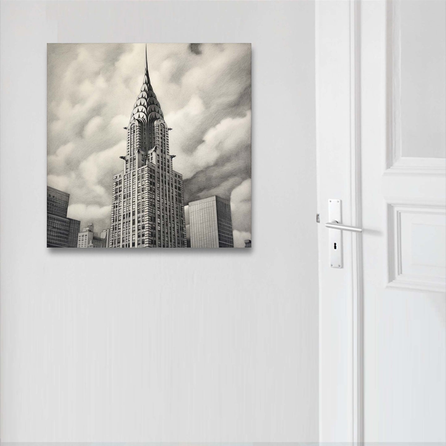New York Chrysler Building - Wandbild in der Stilrichtung einer Zeichnung