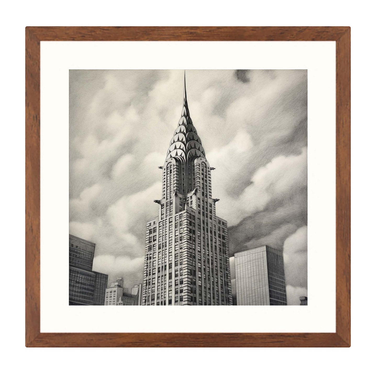 New York Chrysler Building - Wandbild in der Stilrichtung einer Zeichnung