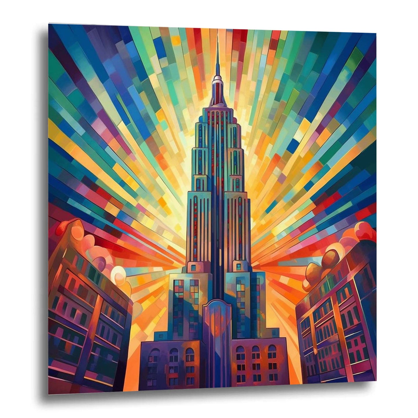 New York Empire State Building - Wandbild in der Stilrichtung des Futurismus