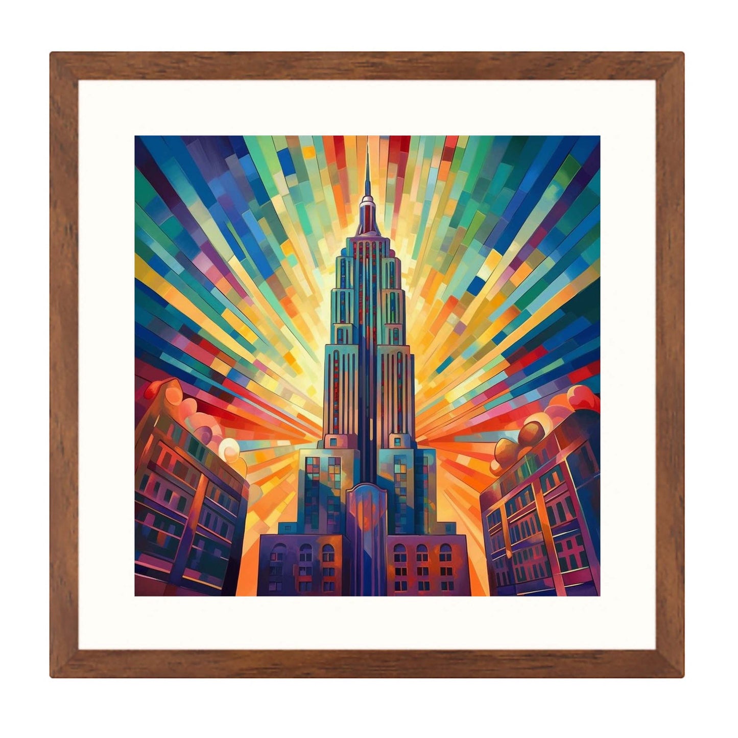 New York Empire State Building - Wandbild in der Stilrichtung des Futurismus
