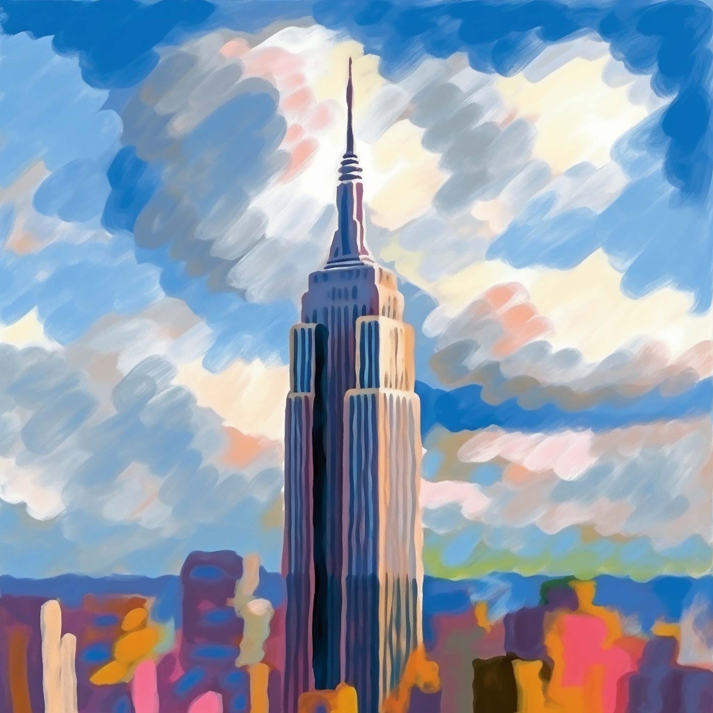 New York Empire State Building - Wandbild in der Stilrichtung des Impressionismus