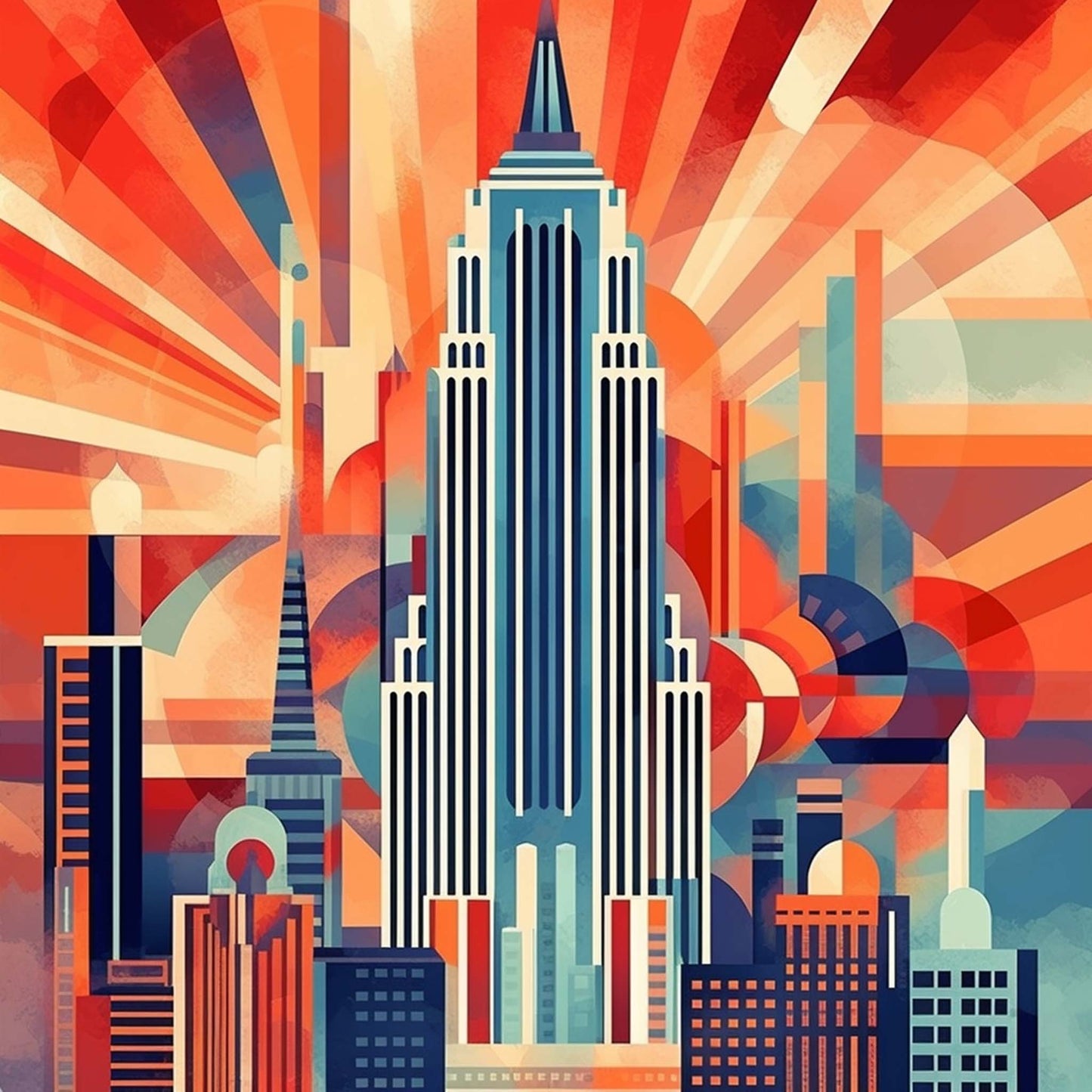 Urbanisto - New York Empire State Building - Wandbild in der Stilrichtung des Minimalismus