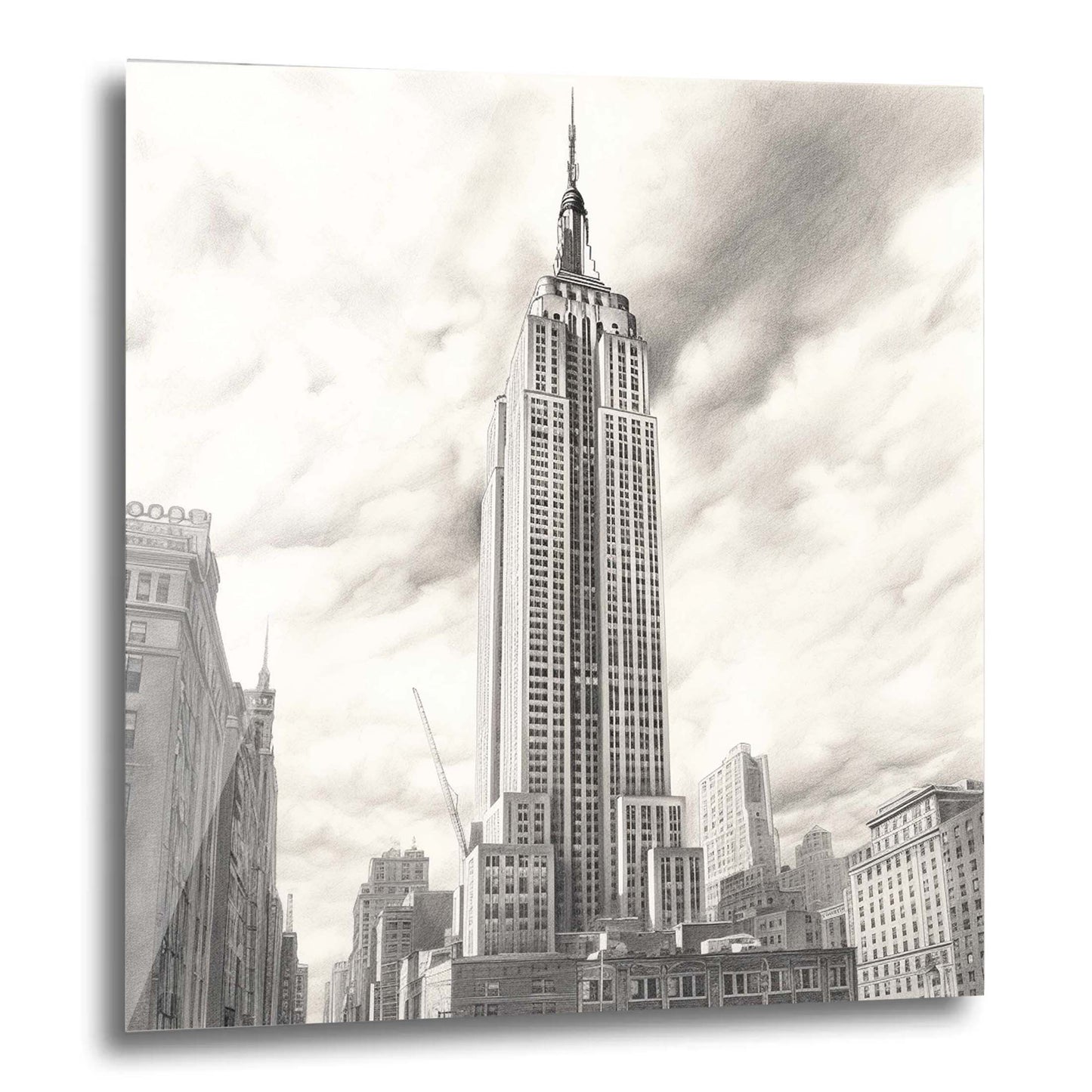 New York Empire State Building - Wandbild in der Stilrichtung einer Zeichnung