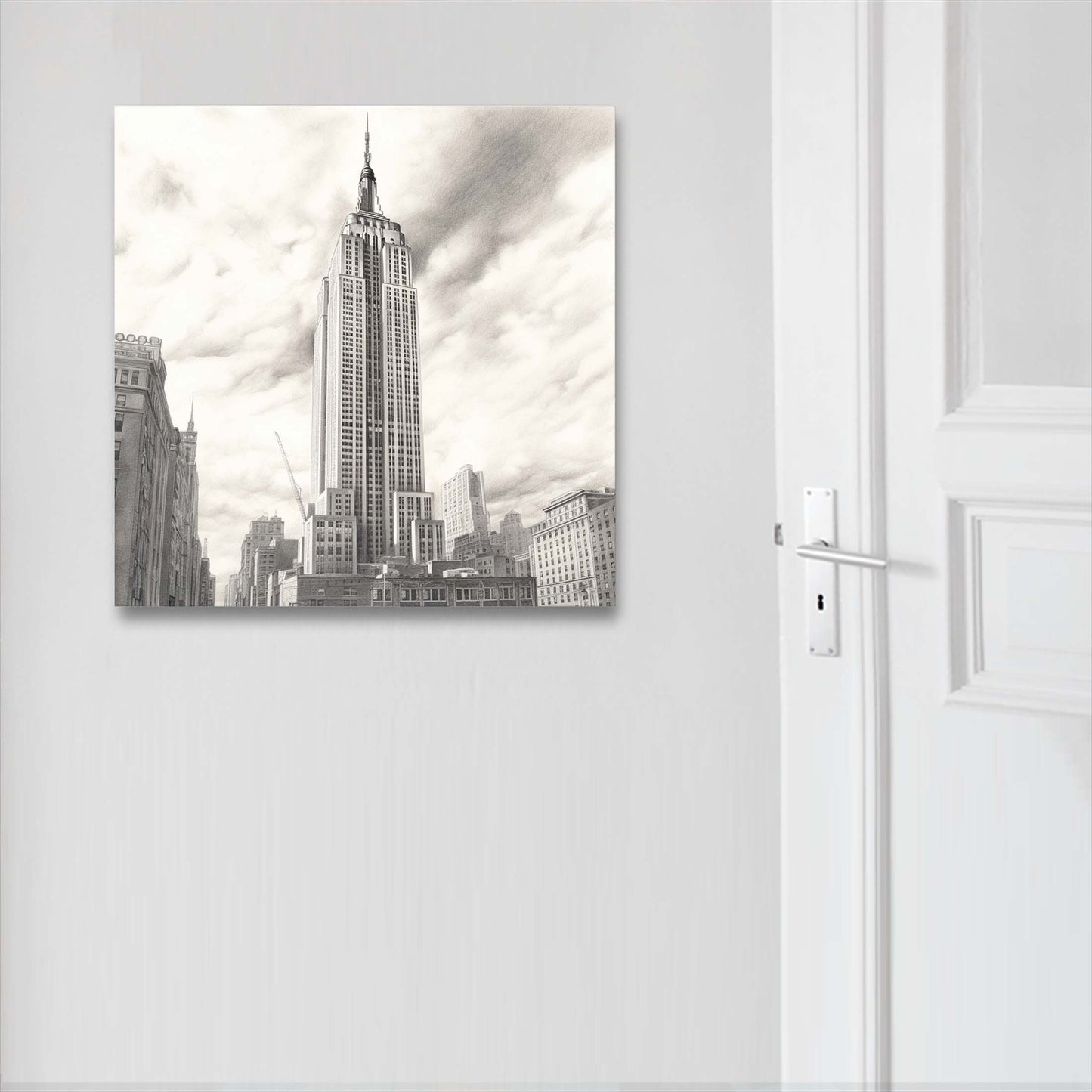 New York Empire State Building - Wandbild in der Stilrichtung einer Zeichnung