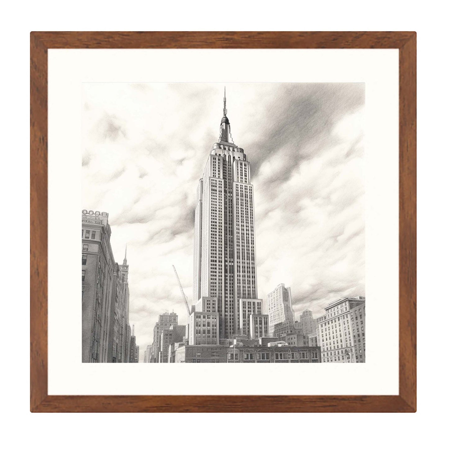 New York Empire State Building - Wandbild in der Stilrichtung einer Zeichnung