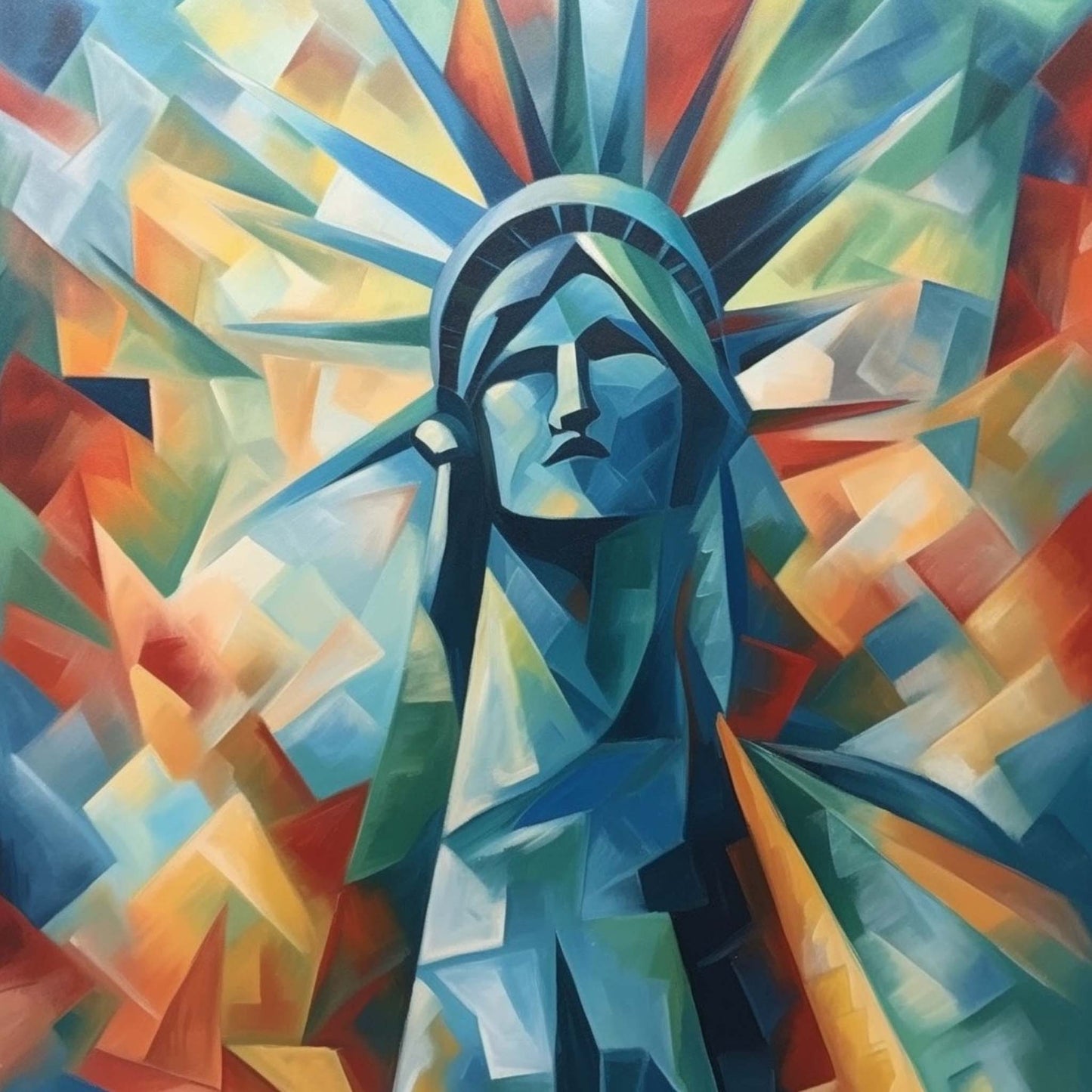 Urbanisto - New York Freiheitsstatue - Wandbild in der Stilrichtung des Expressionismus