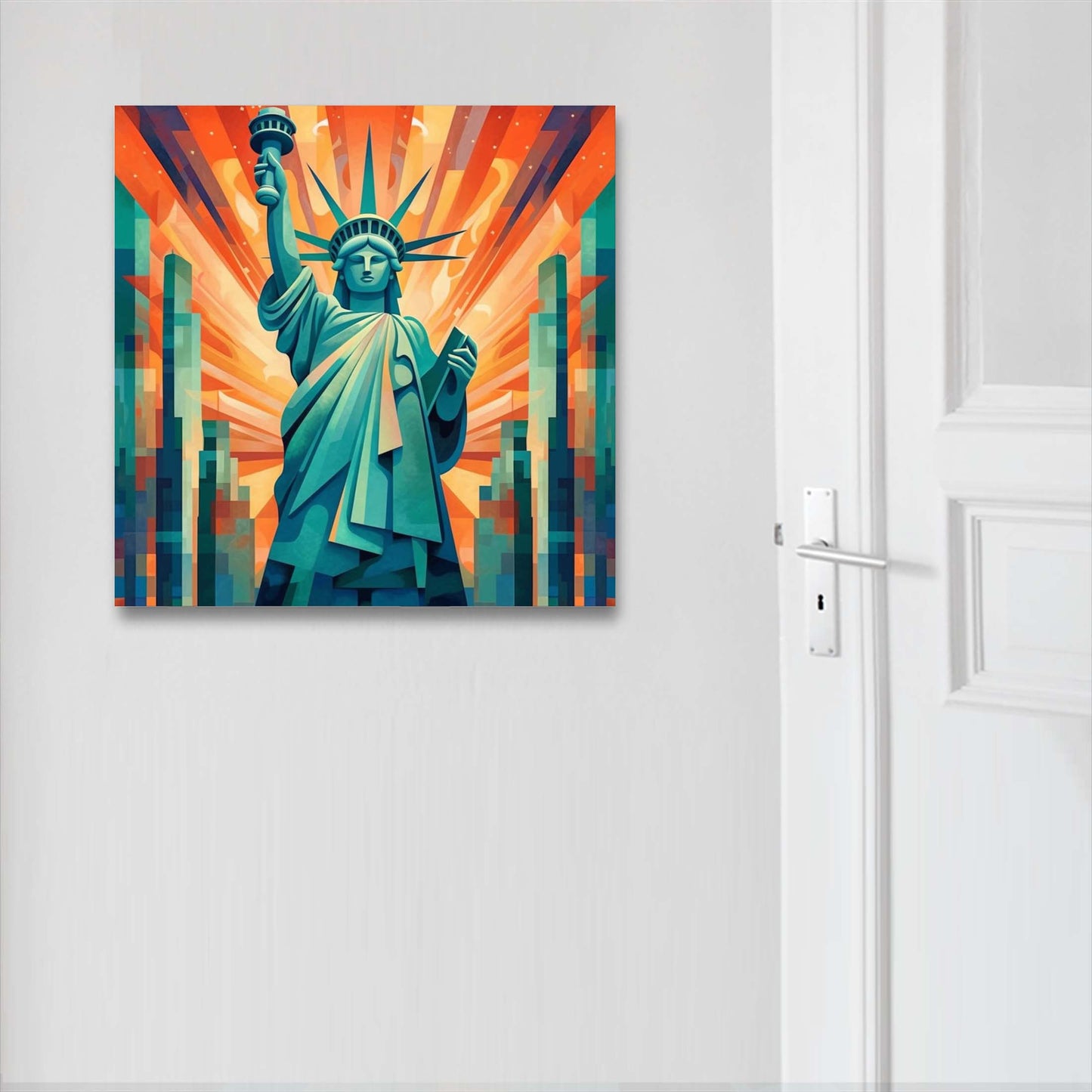 New York Freiheitsstatue - Wandbild in der Stilrichtung des Futurismus