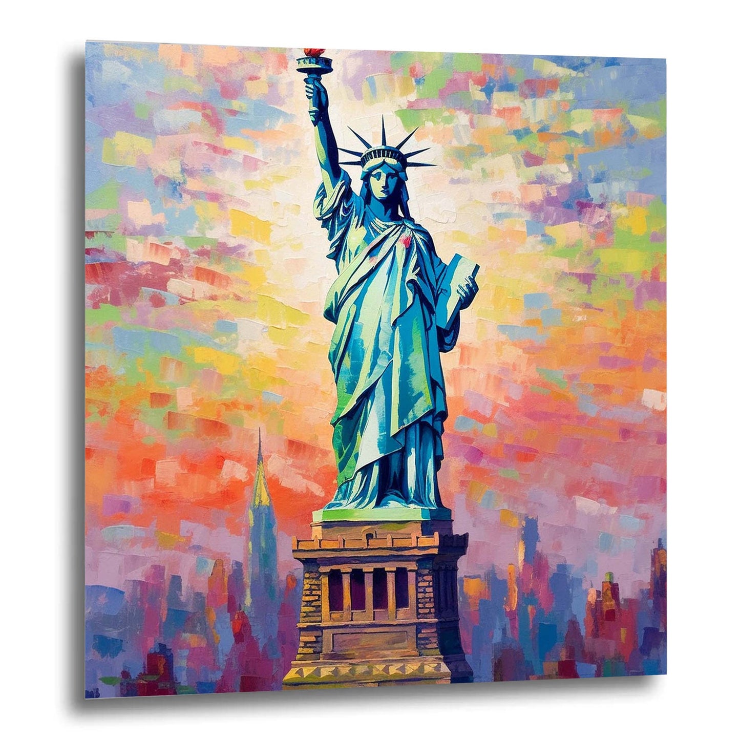 New York Freiheitsstatue - Wandbild in der Stilrichtung des Impressionismus