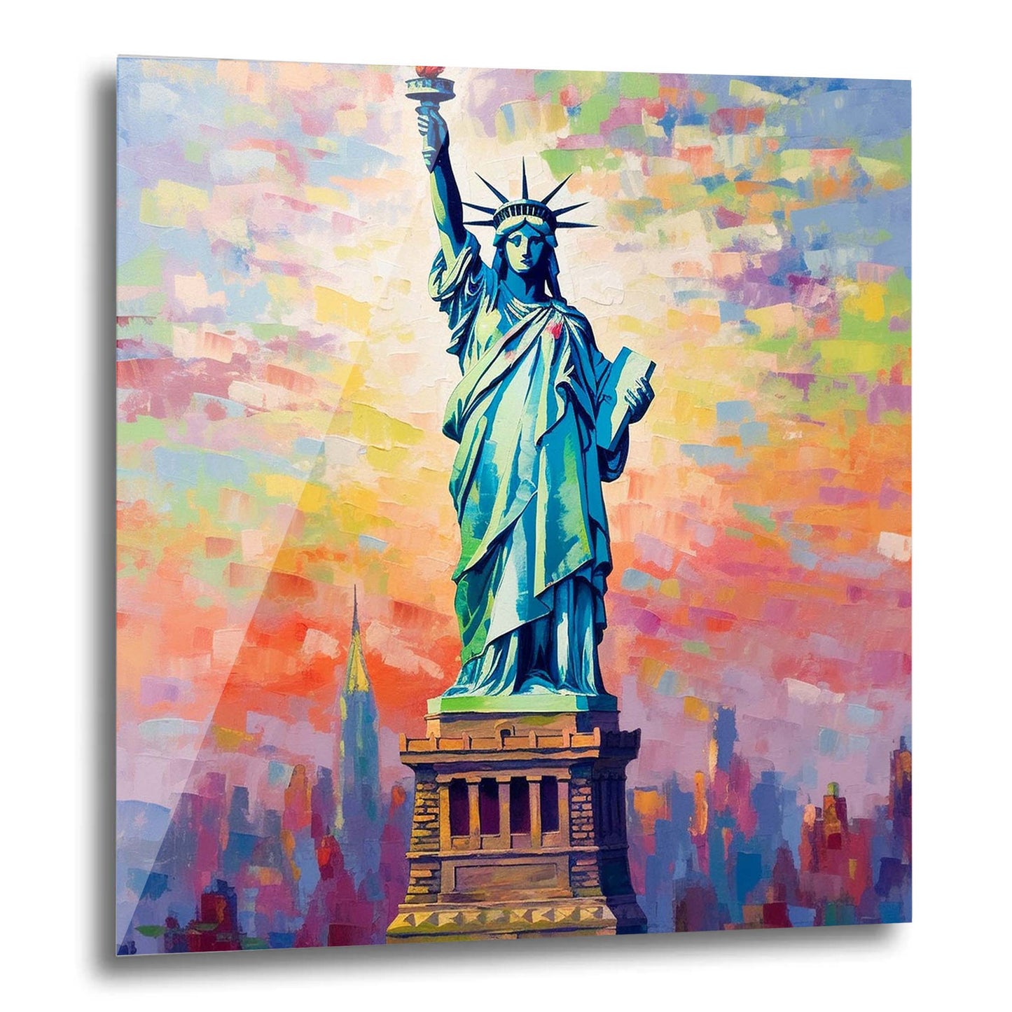 New York Freiheitsstatue - Wandbild in der Stilrichtung des Impressionismus