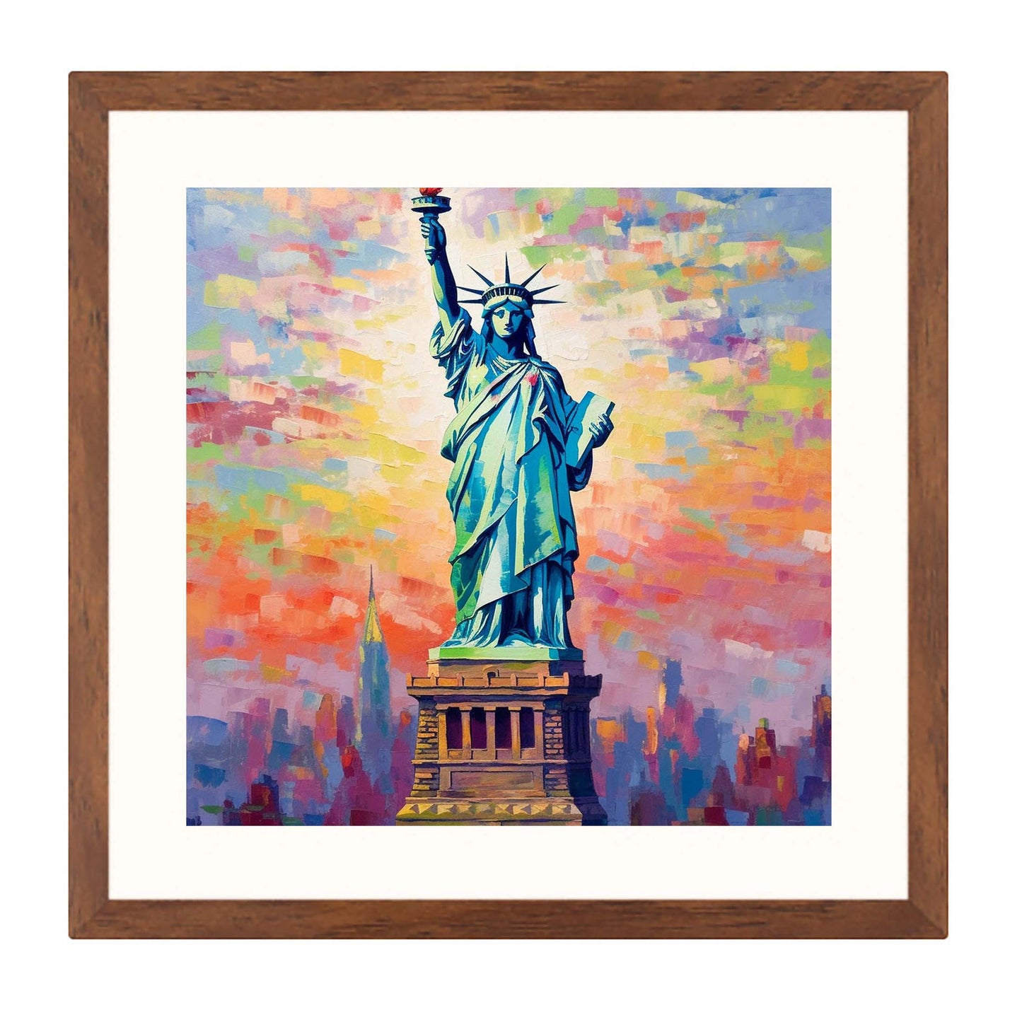 New York Freiheitsstatue - Wandbild in der Stilrichtung des Impressionismus