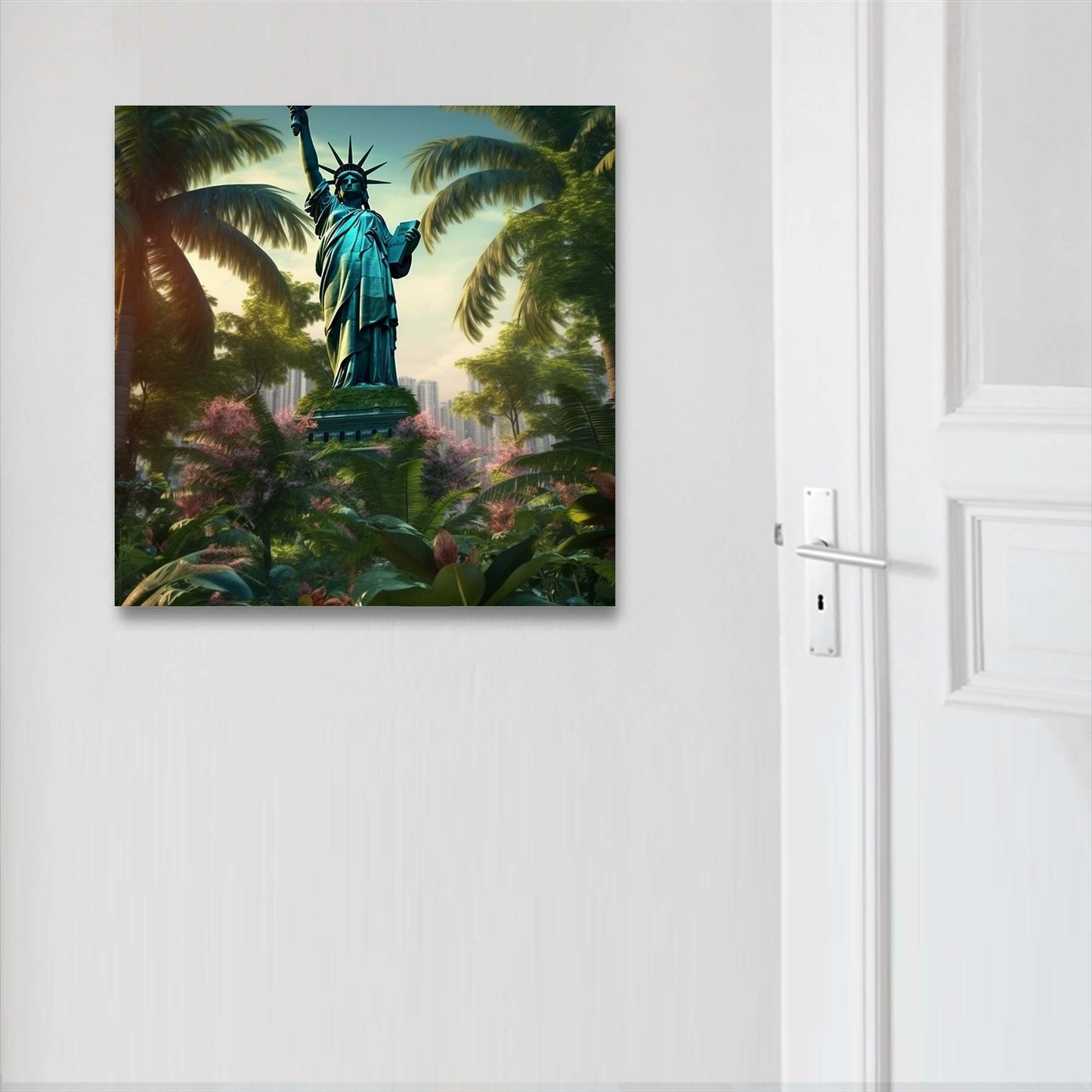 New York Freiheitsstatue - Wandbild in der Stilrichtung Urban Jungle