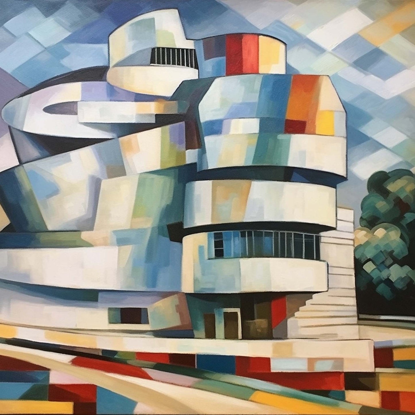 New York Guggenheim Museum - Wandbild in der Stilrichtung des Expressionismus