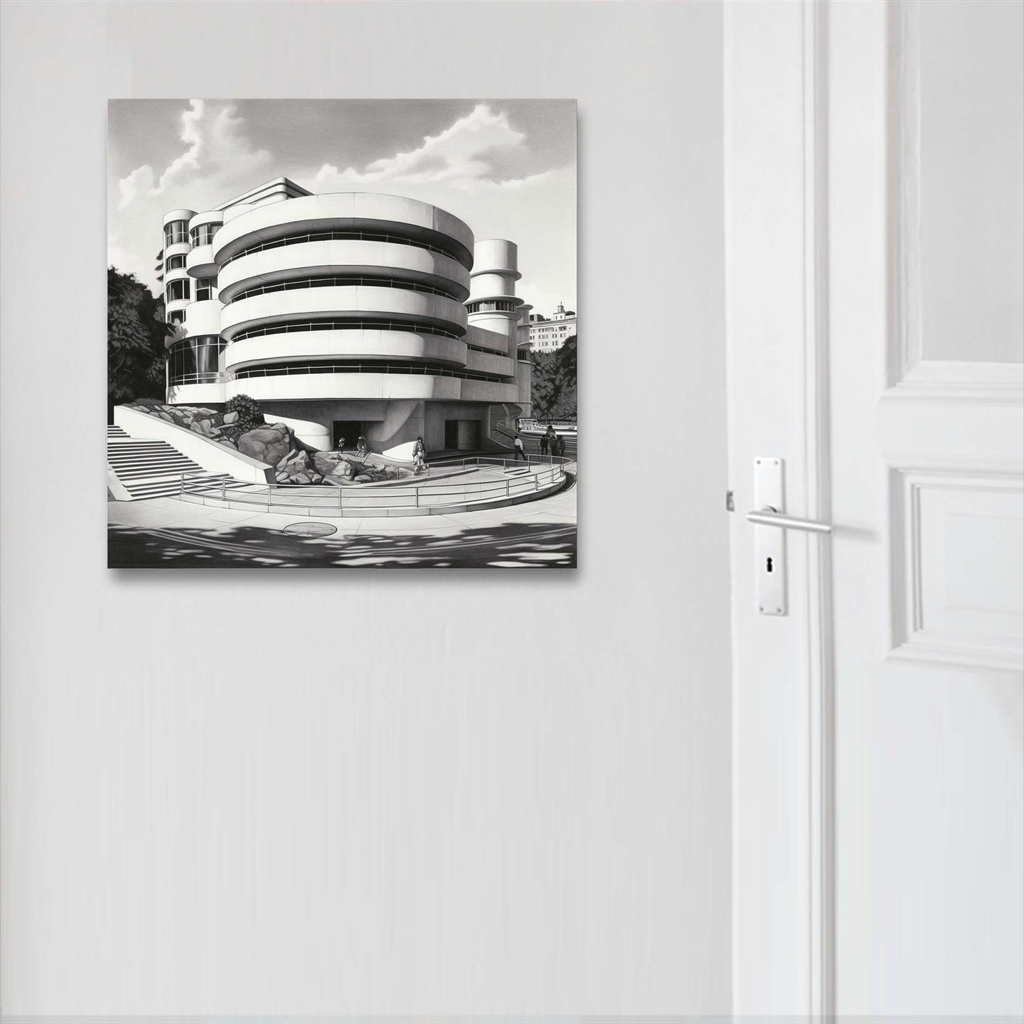 New York Guggenheim Museum - Wandbild in der Stilrichtung einer Zeichnung