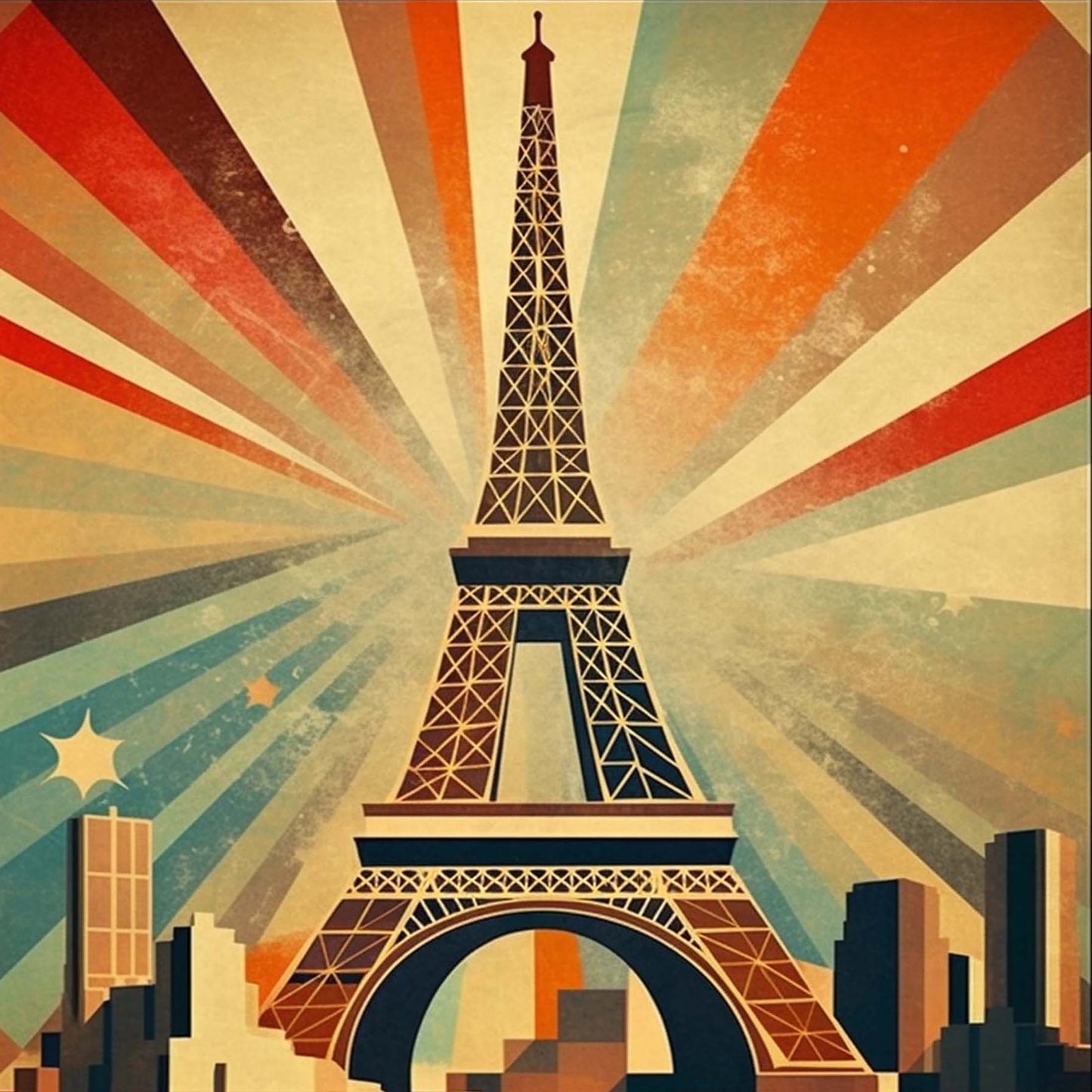 Paris Eiffelturm - Wandbild in der Stilrichtung des Minimalismus