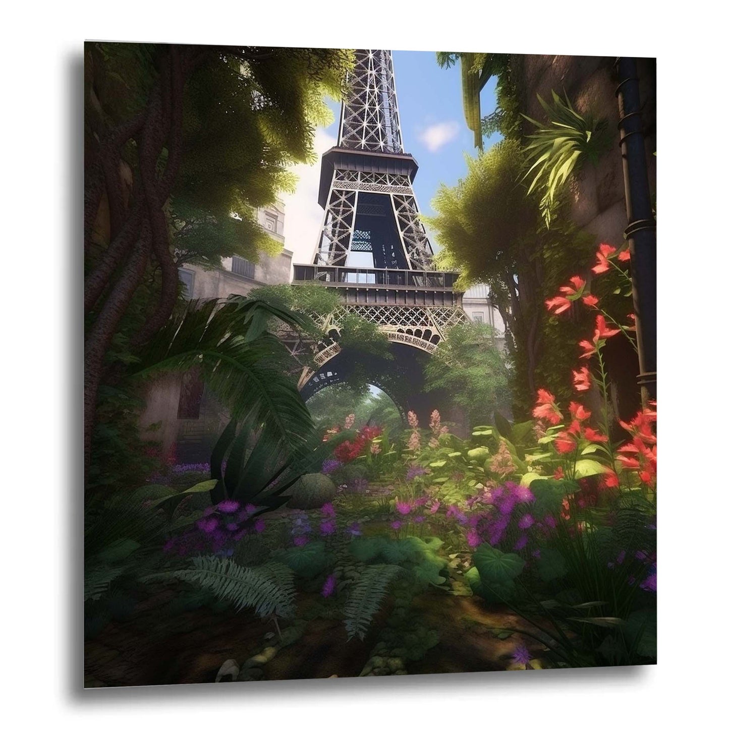 Paris Eiffelturm - Wandbild in der Stilrichtung Urban Jungle