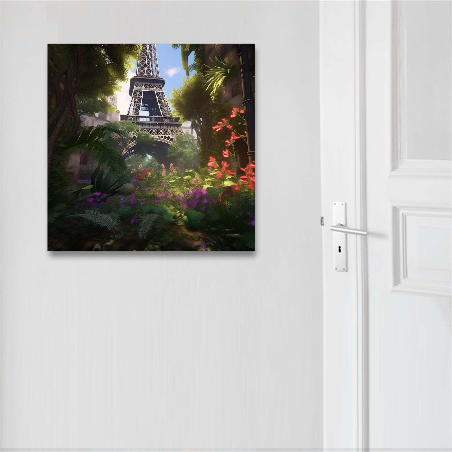 Paris Eiffelturm - Wandbild in der Stilrichtung Urban Jungle