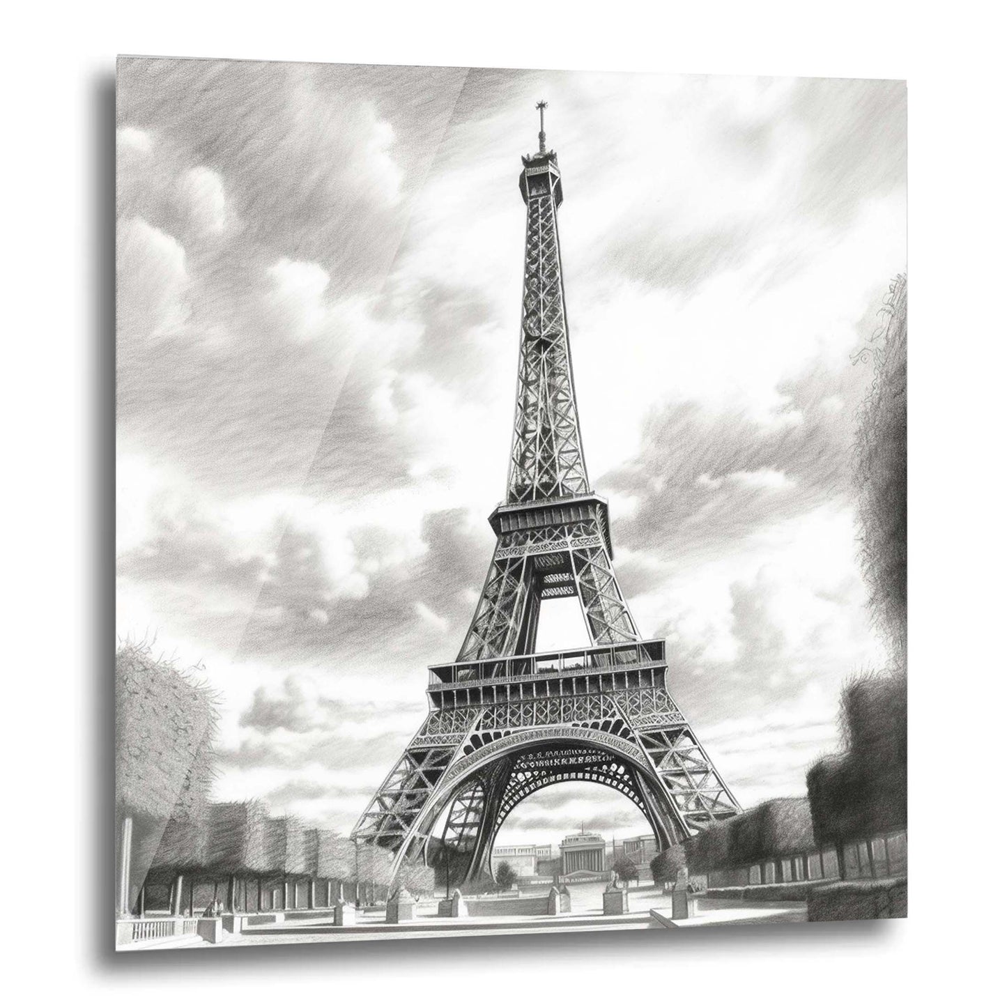 Paris Eiffelturm - Wandbild in der Stilrichtung einer Zeichnung