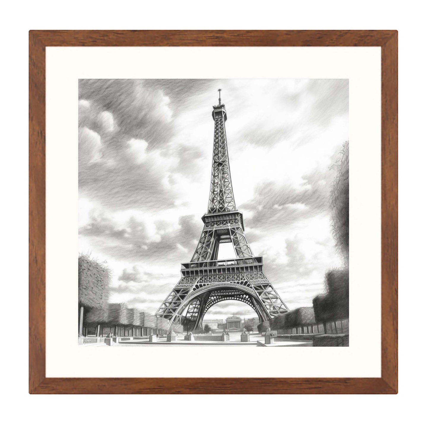 Paris Eiffelturm - Wandbild in der Stilrichtung einer Zeichnung