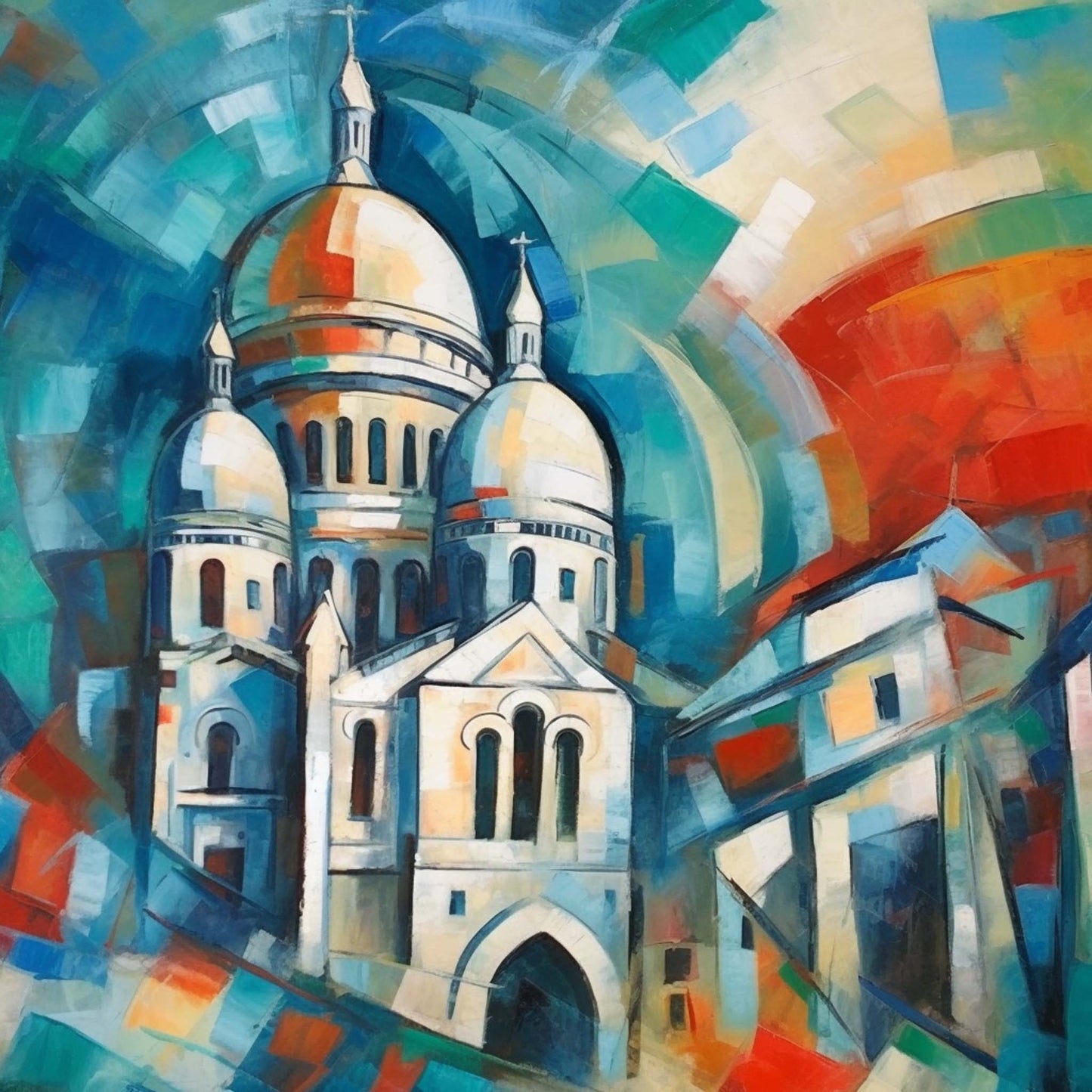 Paris Sacre Coeur - Wandbild in der Stilrichtung des Expressionismus