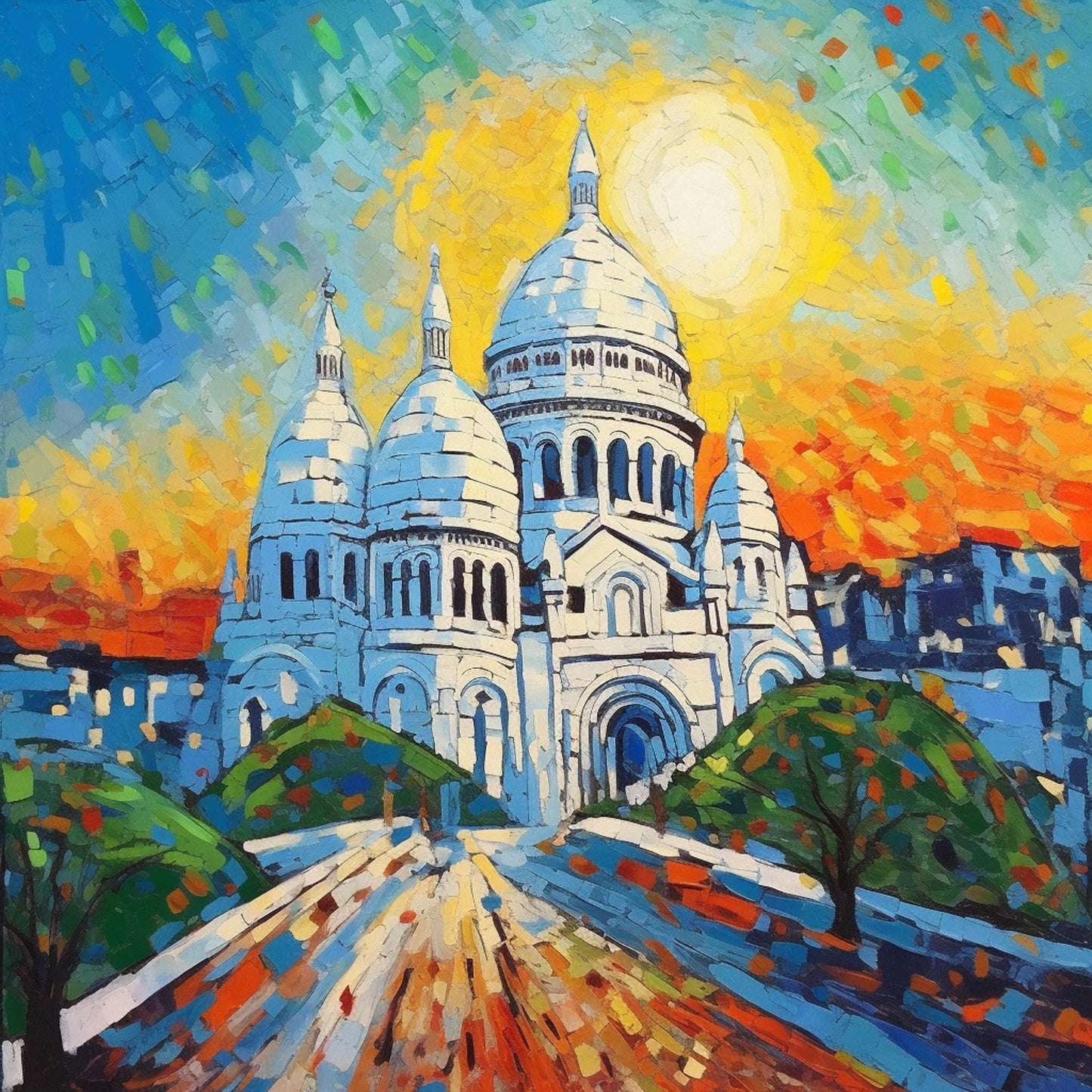 Urbanisto - Paris Sacre Coeur - Wandbild in der Stilrichtung des Impressionismus