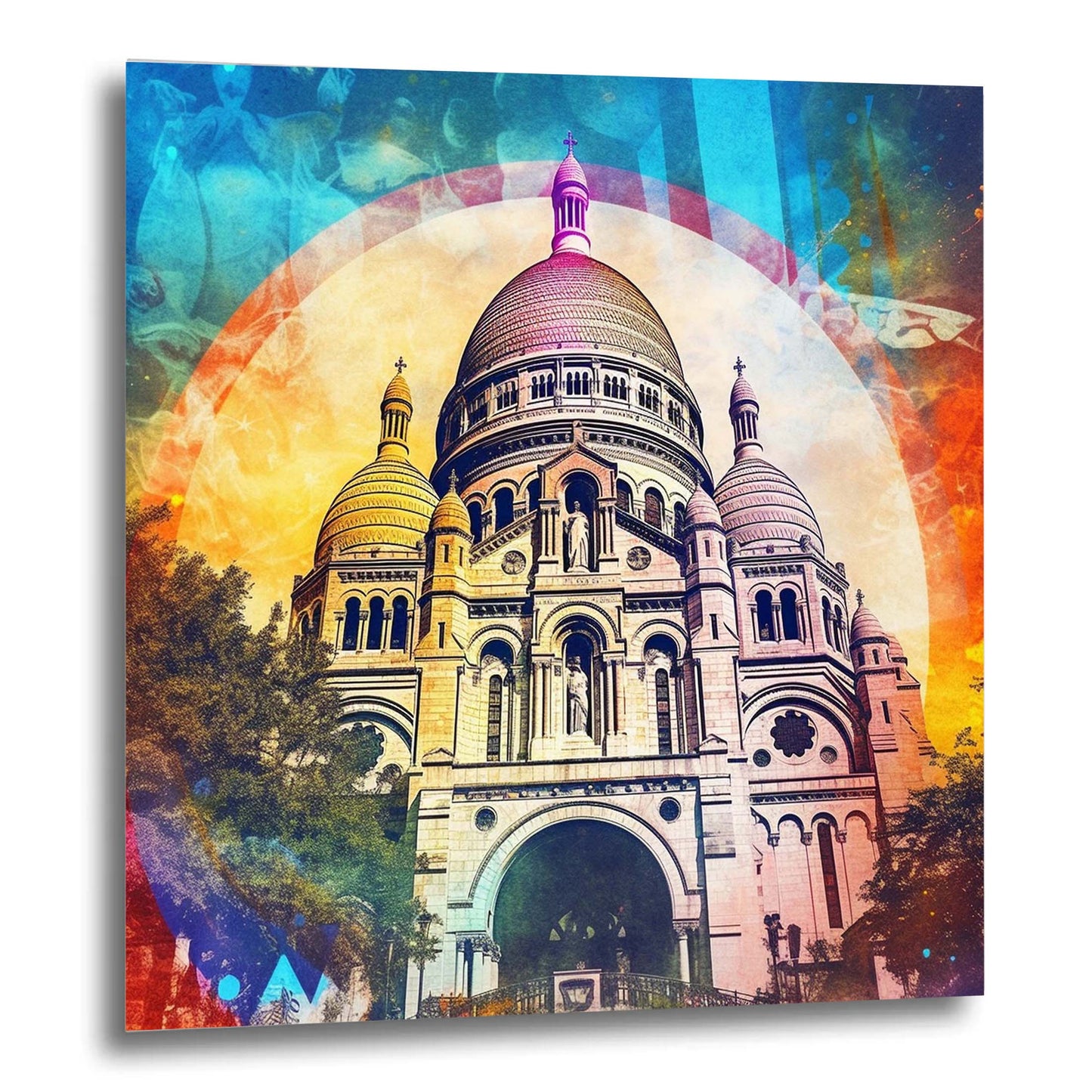 Paris Sacre Coeur - Wandbild in der Stilrichtung der Pop-Art