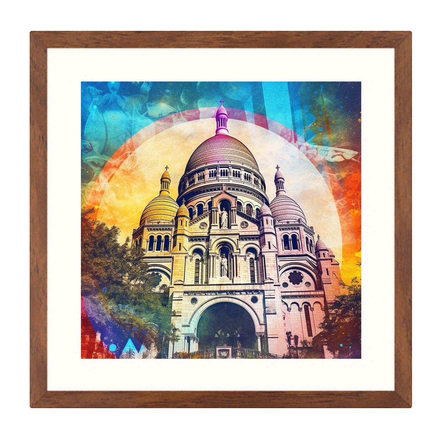 Paris Sacre Coeur - Wandbild in der Stilrichtung der Pop-Art