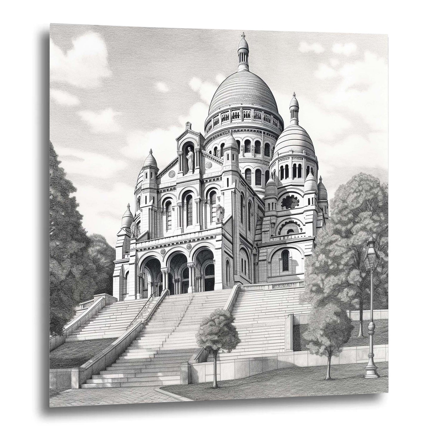 Paris Sacre Coeur - Wandbild in der Stilrichtung einer Zeichnung