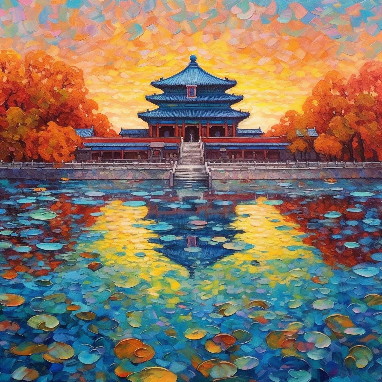 Urbanisto - Peking Verbotene Stadt - Wandbild in der Stilrichtung des Impressionismus
