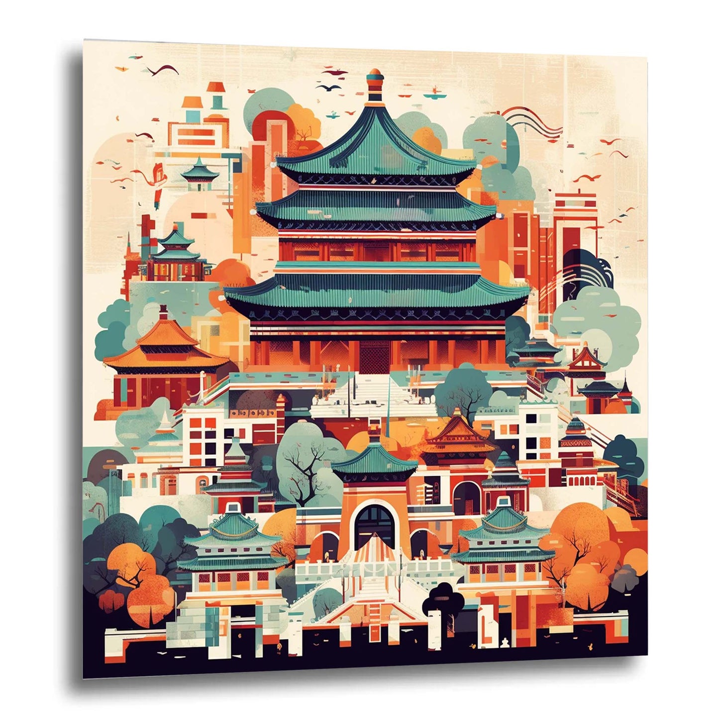 Peking Verbotene Stadt - Wandbild in der Stilrichtung des Minimalismus