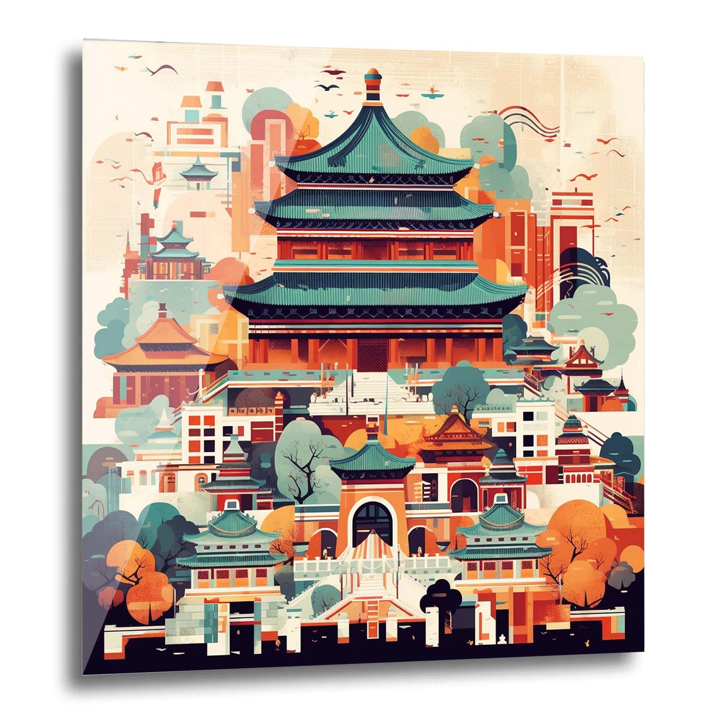 Peking Verbotene Stadt - Wandbild in der Stilrichtung des Minimalismus