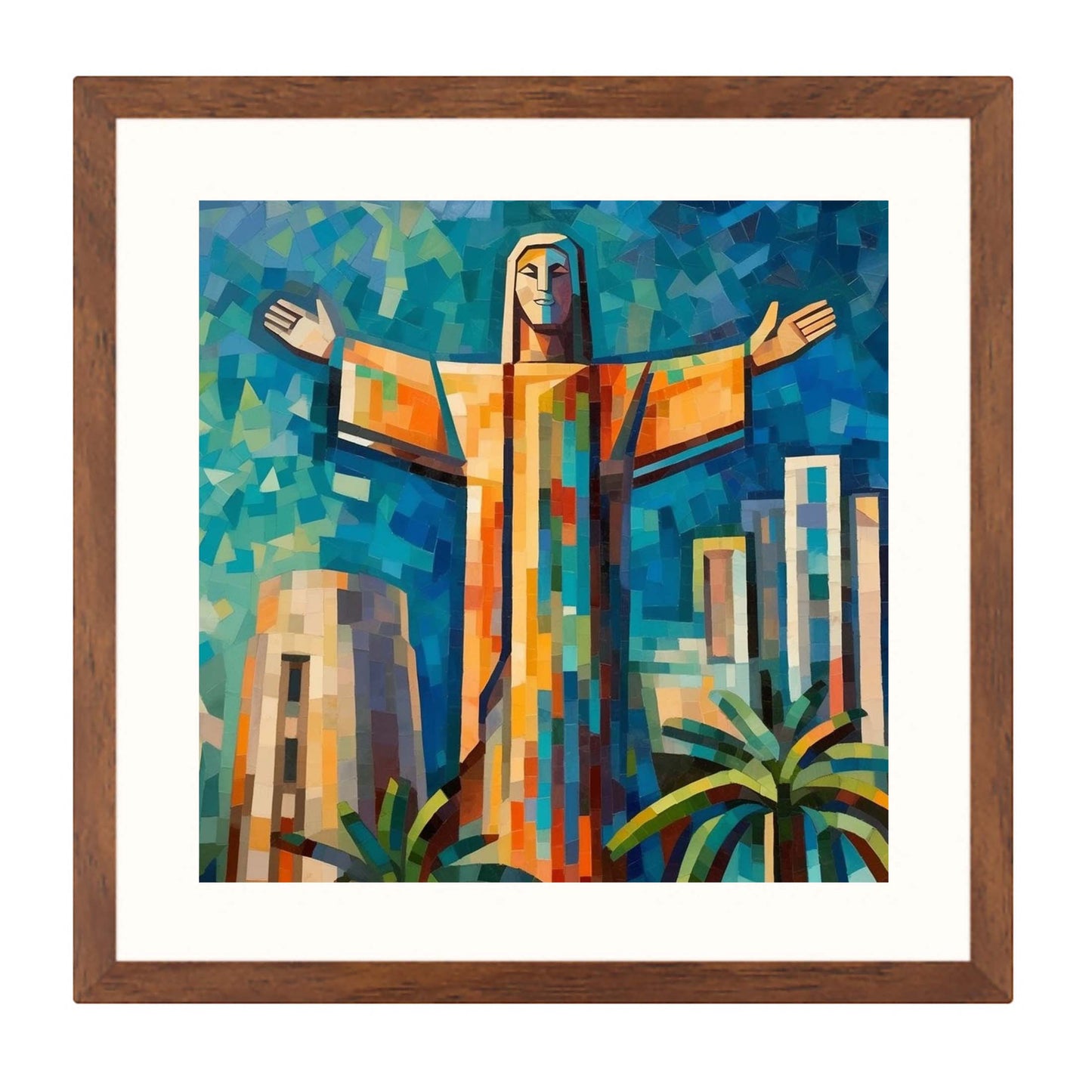 Rio de Janeiro Christus Statue - Wandbild in der Stilrichtung des Expressionismus