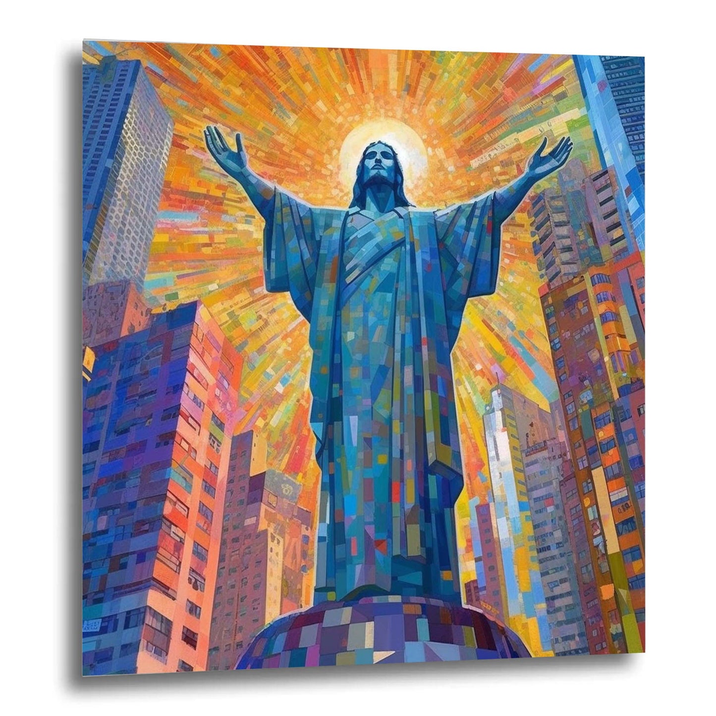 Rio de Janeiro Christus Statue - Wandbild in der Stilrichtung des Futurismus