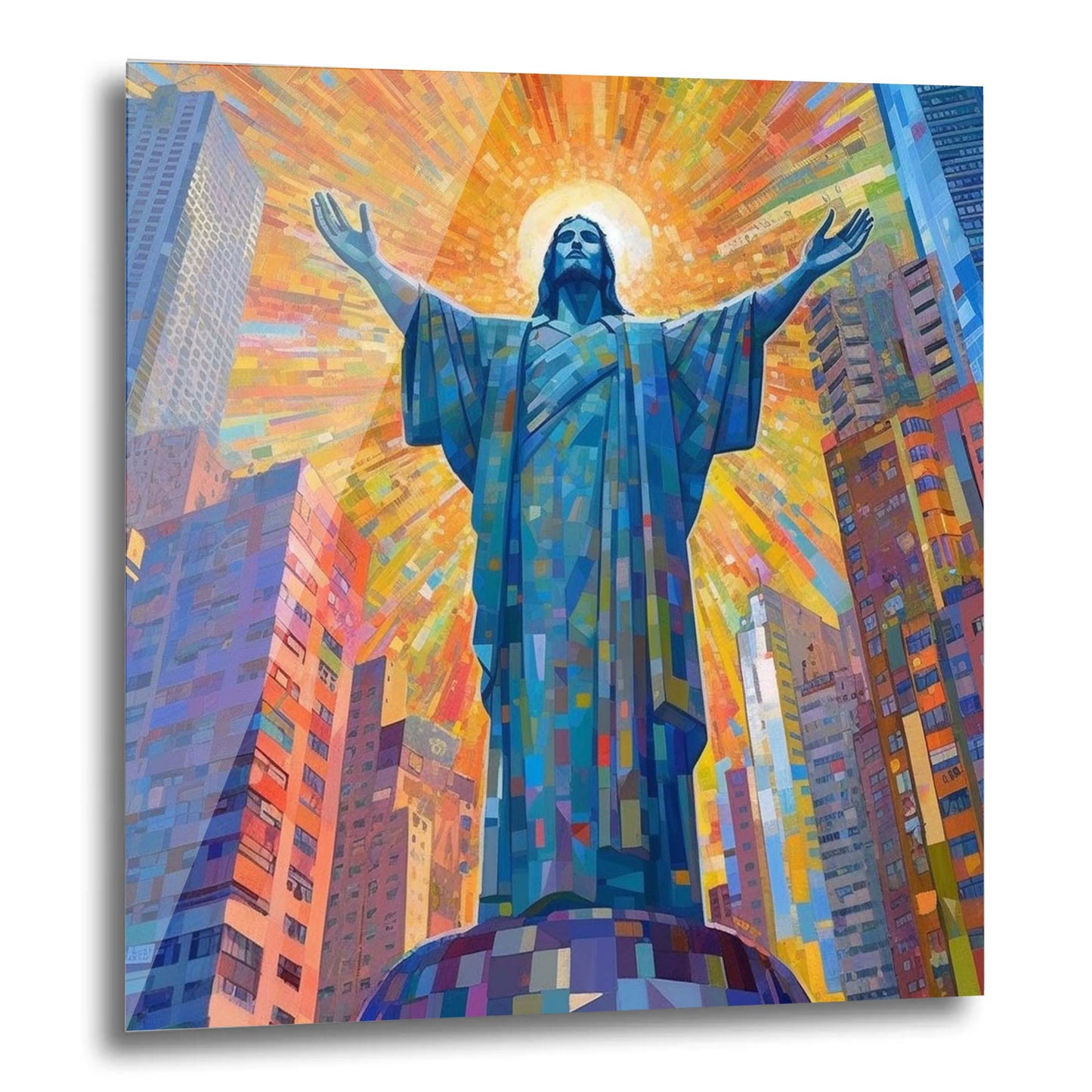 Rio de Janeiro Christus Statue - Wandbild in der Stilrichtung des Futurismus