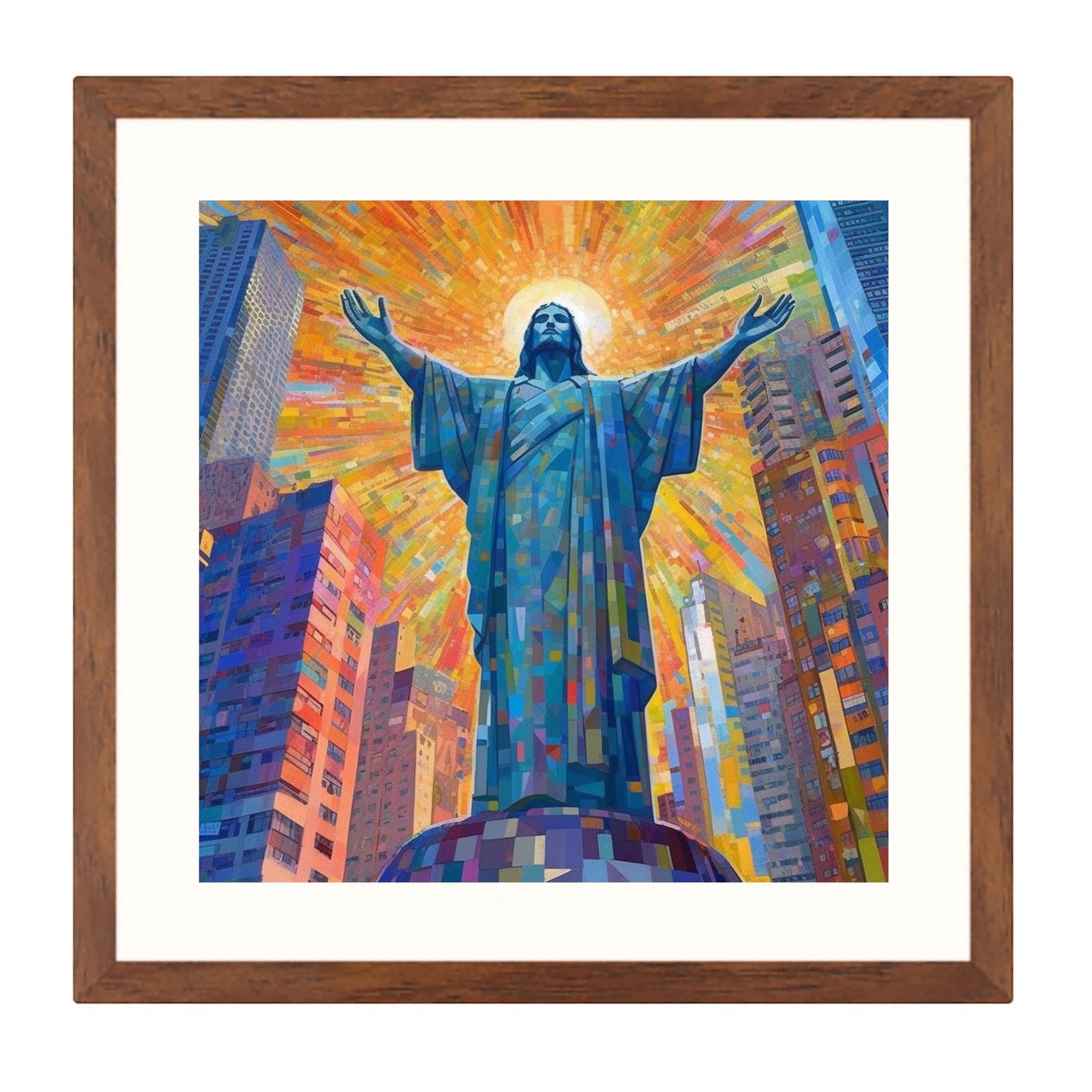 Rio de Janeiro Christus Statue - Wandbild in der Stilrichtung des Futurismus
