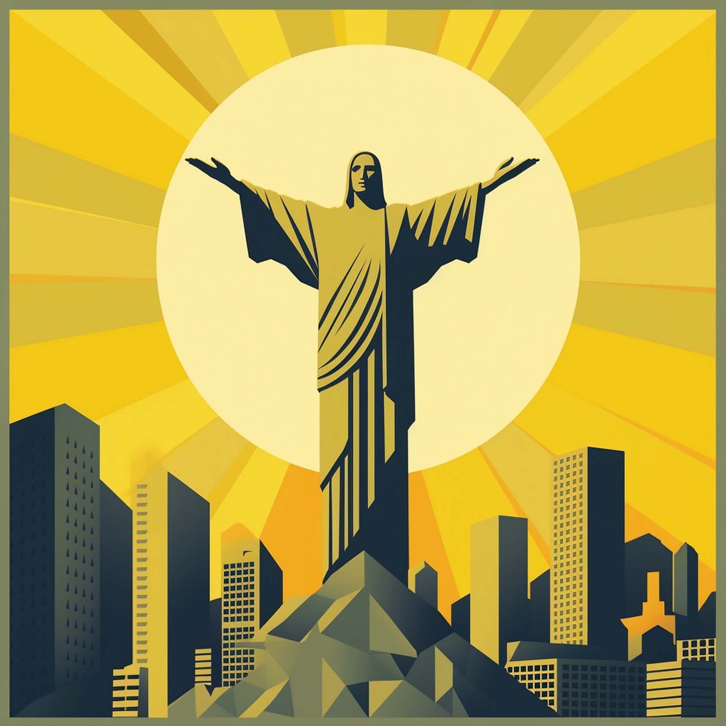 Urbanisto - Rio de Janeiro Christus Statue - Wandbild in der Stilrichtung des Minimalismus