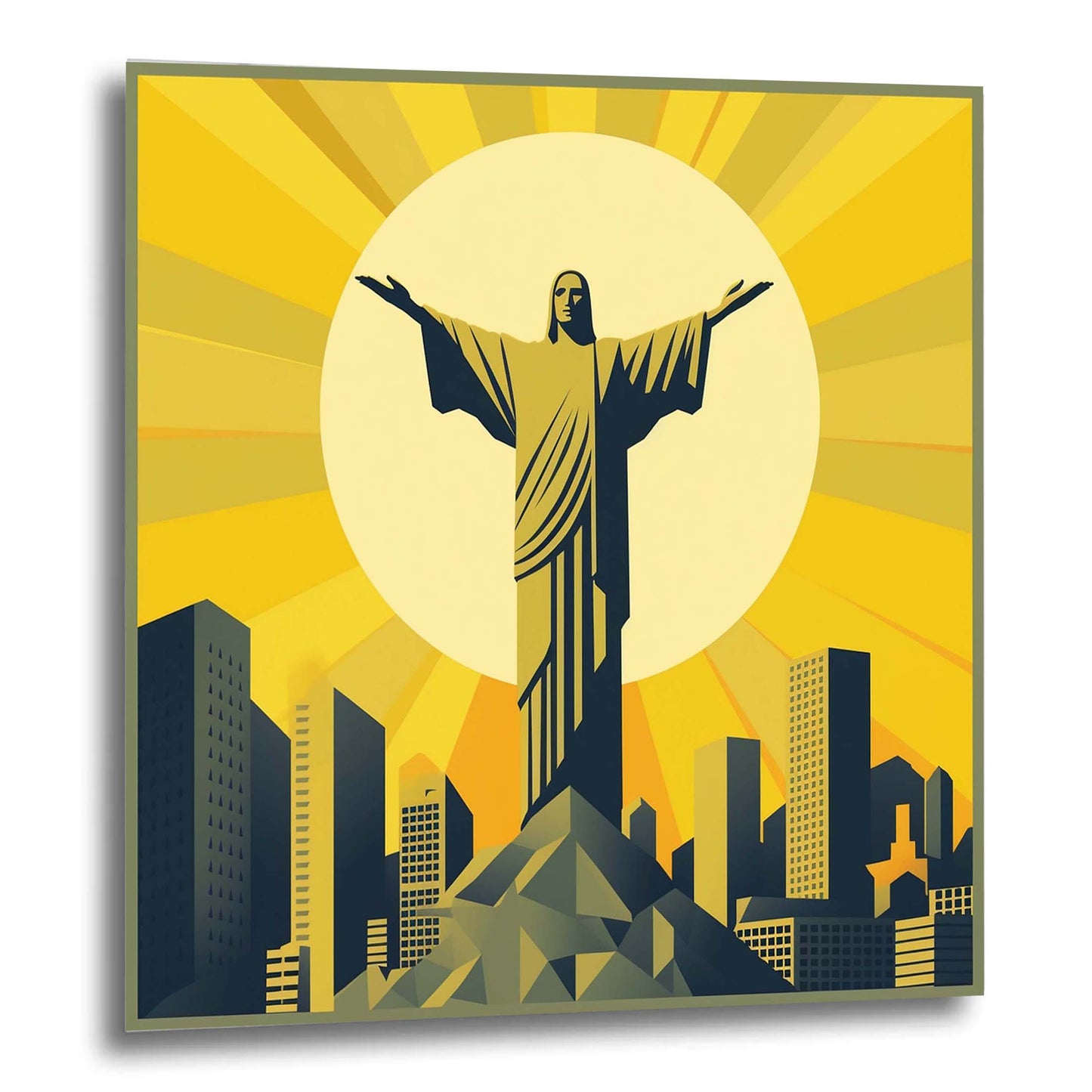 Rio de Janeiro Christus Statue - Wandbild in der Stilrichtung des Minimalismus