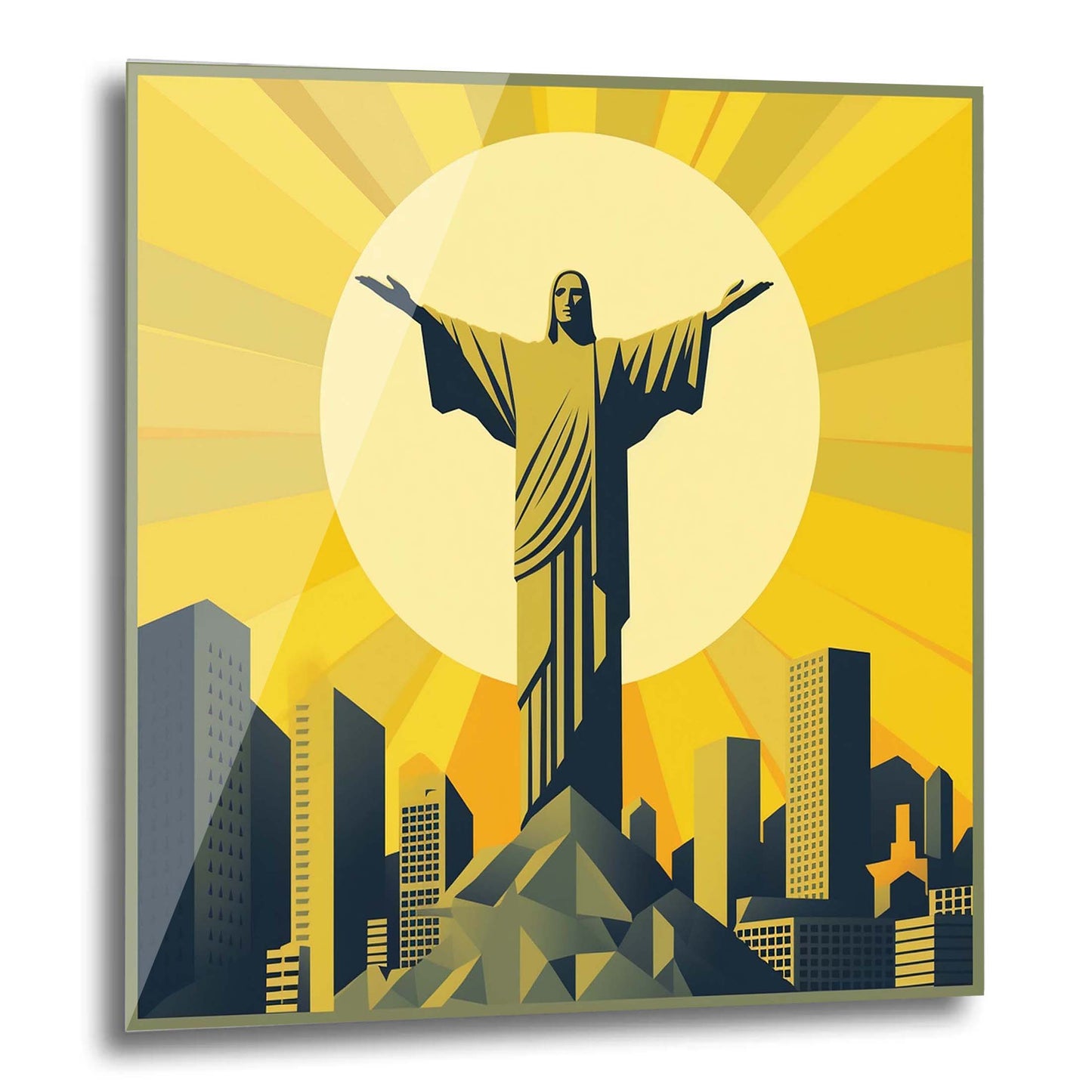 Rio de Janeiro Christus Statue - Wandbild in der Stilrichtung des Minimalismus