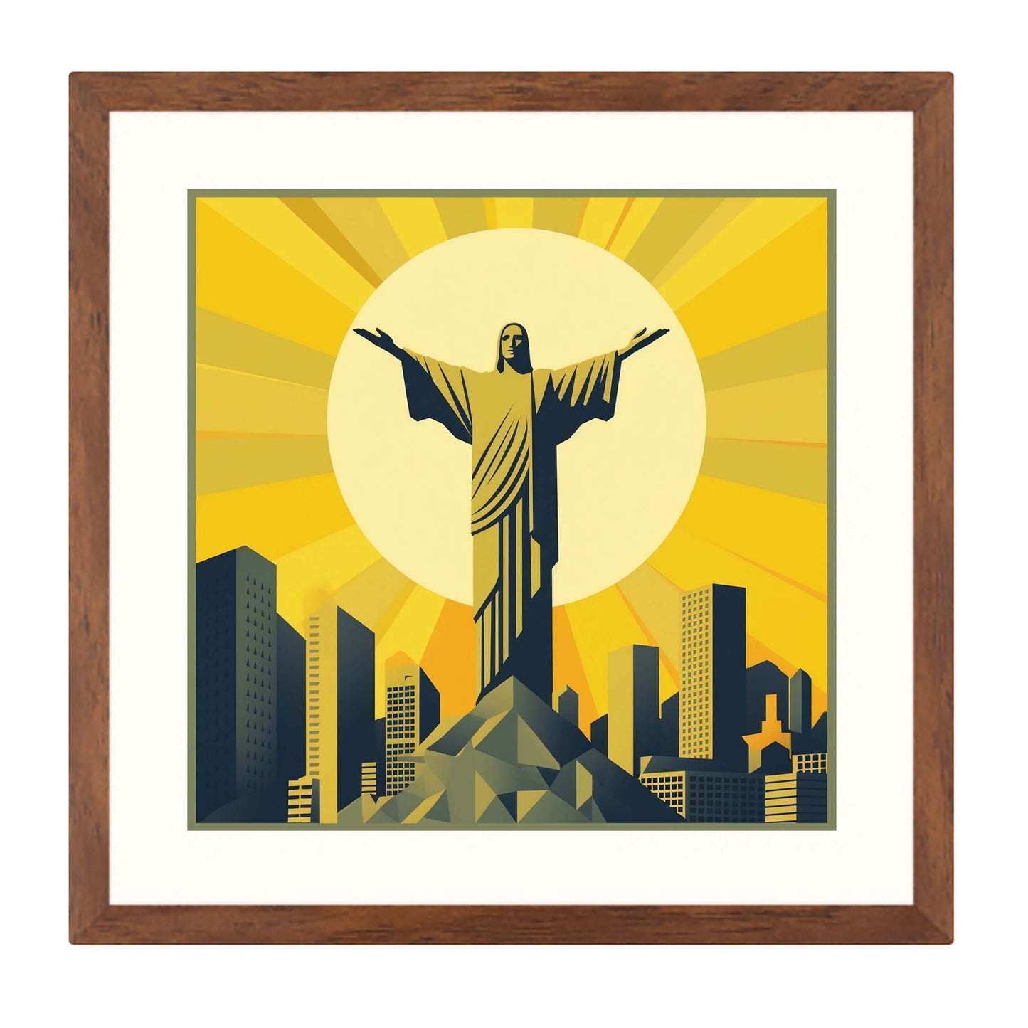 Rio de Janeiro Christus Statue - Wandbild in der Stilrichtung des Minimalismus