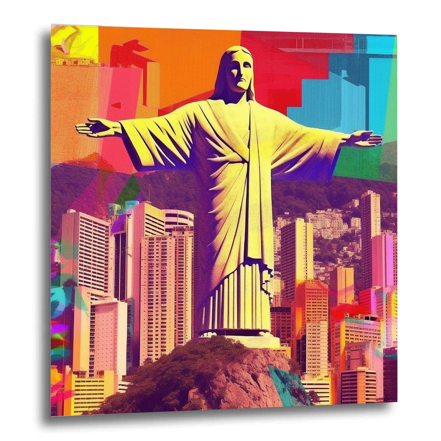 Rio de Janeiro - Christus Statue - Wandbild in der Stilrichtung der Pop-Art