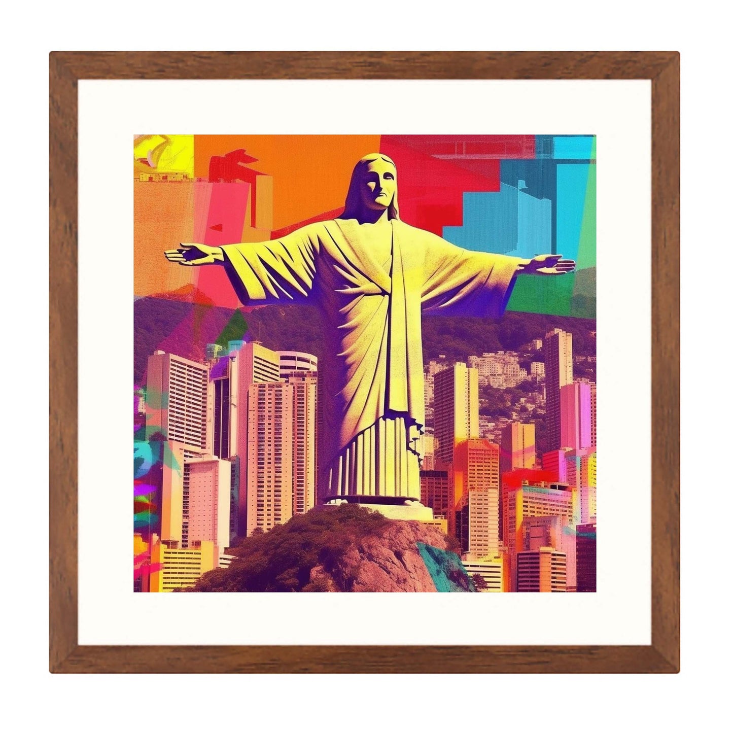 Rio de Janeiro - Christus Statue - Wandbild in der Stilrichtung der Pop-Art