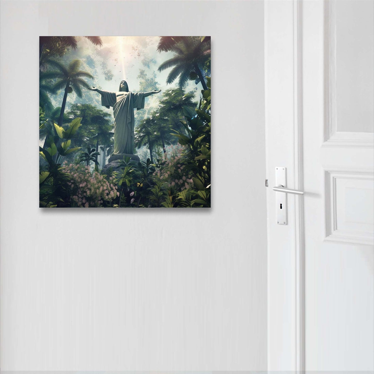 Rio de Janeiro Christus Statue - Wandbild in der Stilrichtung Urban Jungle