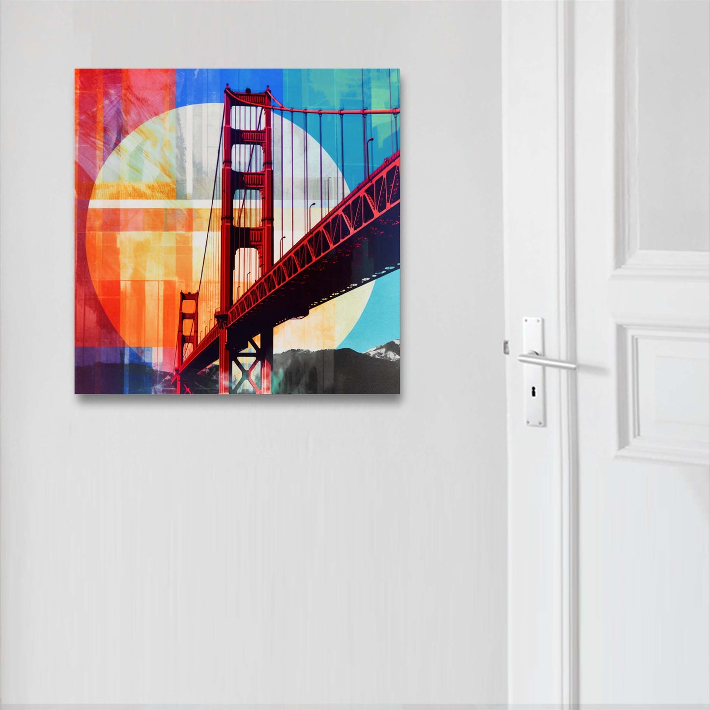 San Fransisco Golden Gate Bridge - Wandbild in der Stilrichtung der Pop-Art