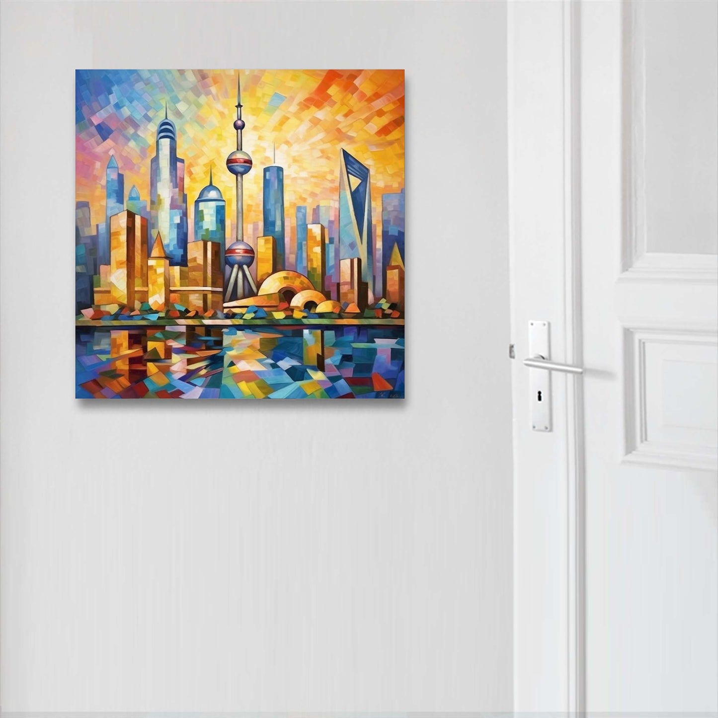 Shanghai Skyline - Wandbild in der Stilrichtung des Expressionismus