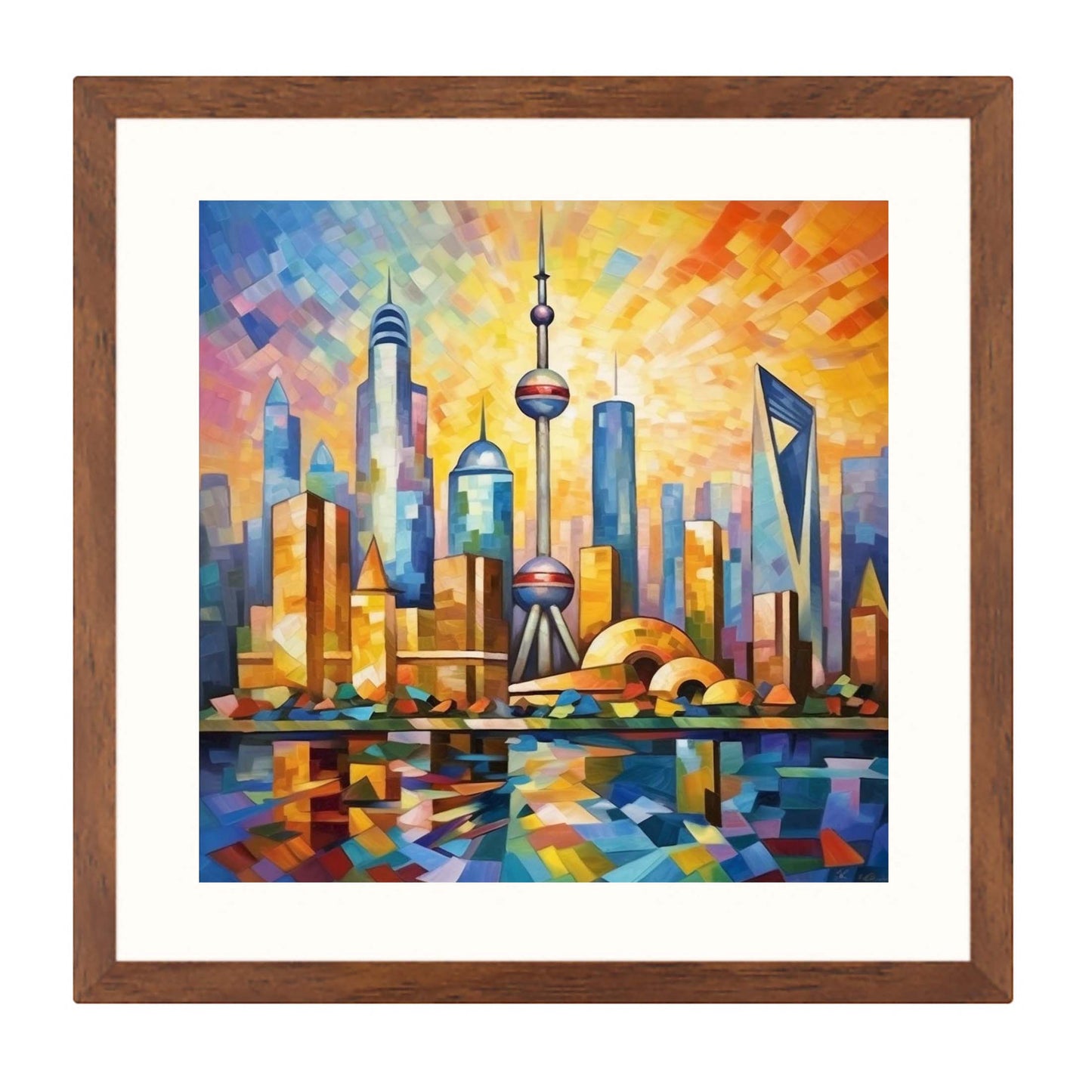 Shanghai Skyline - Wandbild in der Stilrichtung des Expressionismus