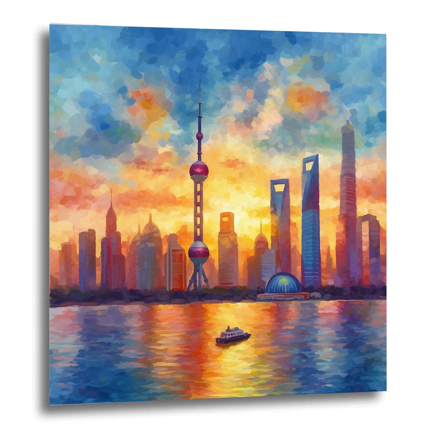 Shanghai Skyline - Wandbild in der Stilrichtung des Impressionismus