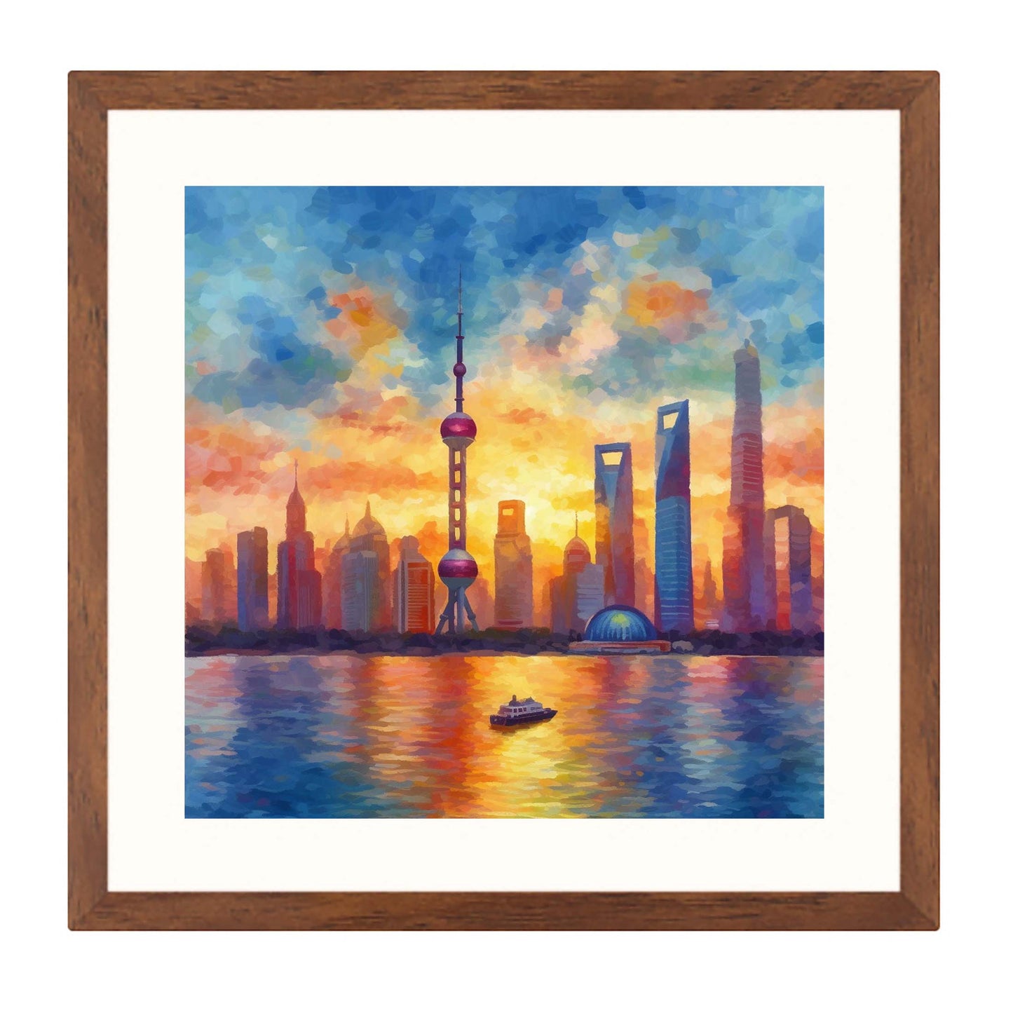 Shanghai Skyline - Wandbild in der Stilrichtung des Impressionismus